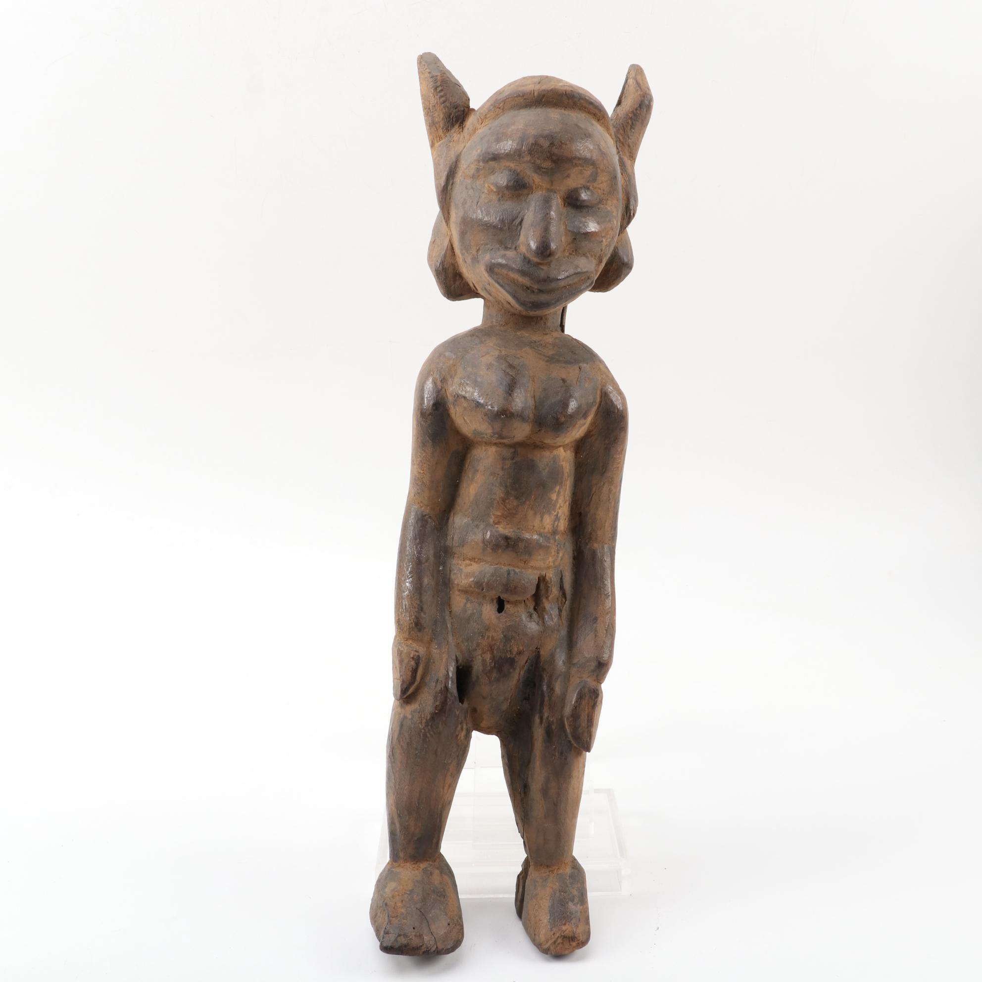 Baule Inspired Heddle Pulley, Asante Style Doll and other Figures, West Africa