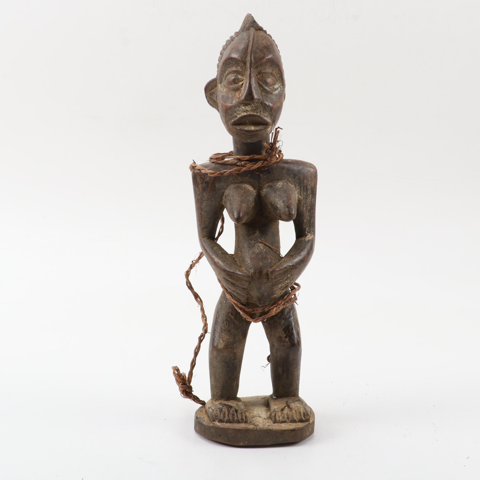 Baule Inspired Heddle Pulley, Asante Style Doll and other Figures, West Africa