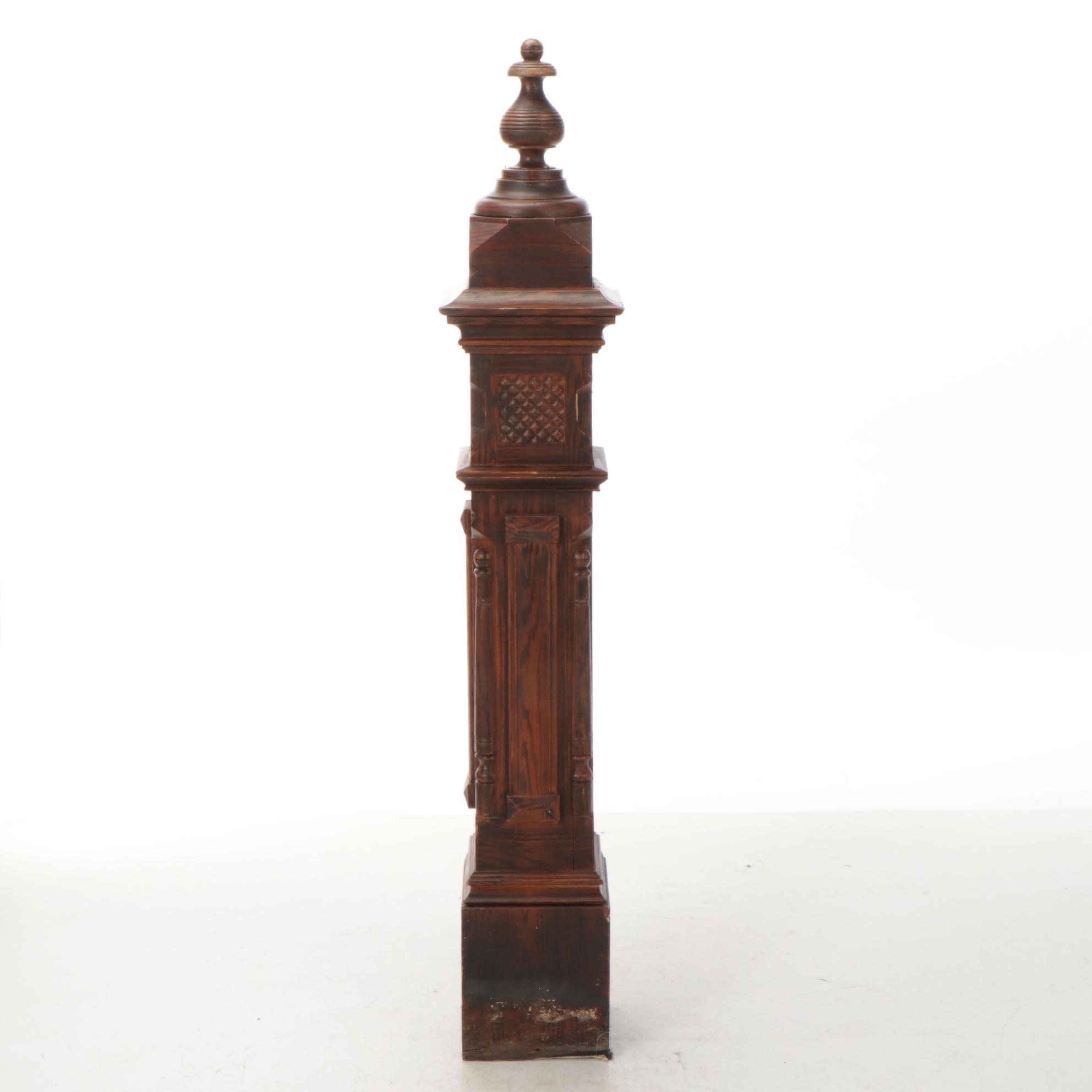 Victorian Carved and Grain-Painted Newel Post