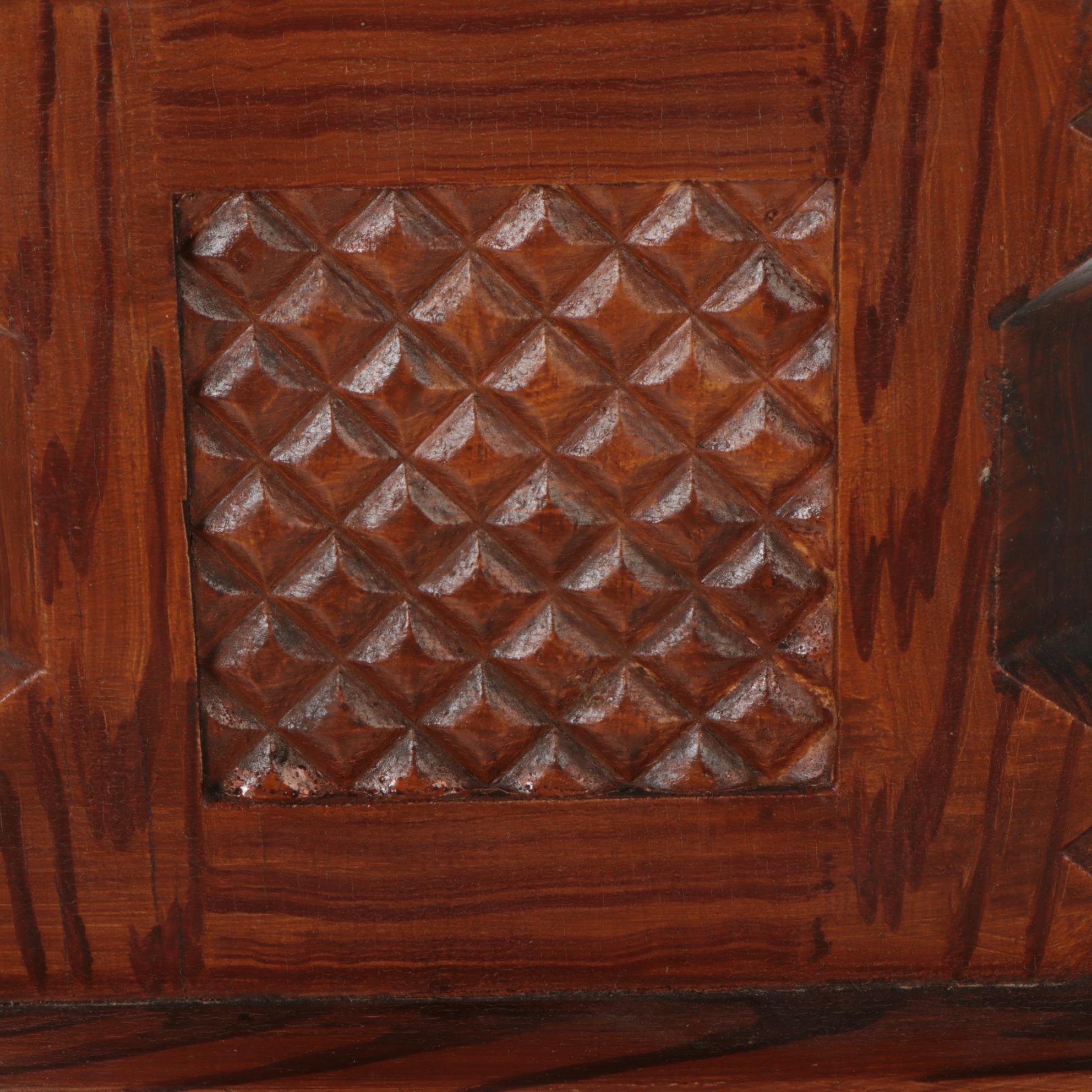 Victorian Carved and Grain-Painted Newel Post