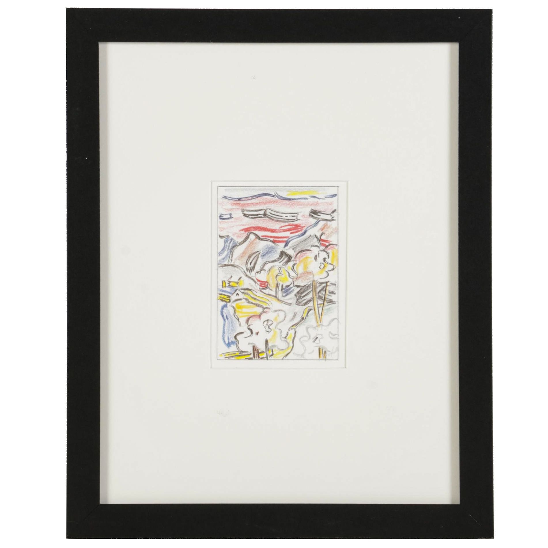 Offset Lithograph after Roy Lichtenstein "Red Sky," 1986