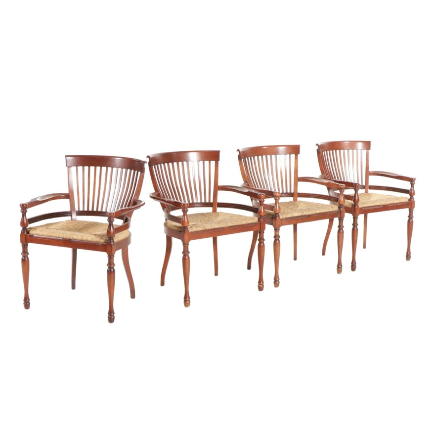 Ralph Lauren "Avington" Open Armchairs with Twisted Grass Seats, Set of Four