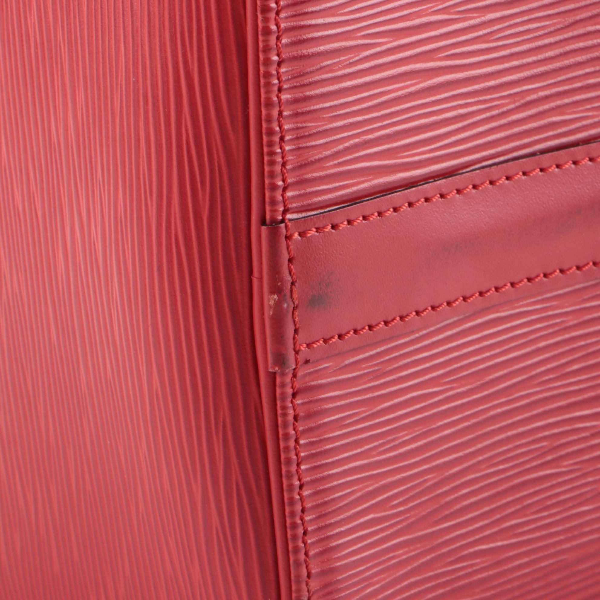 Louis Vuitton Speedy 30 Bag in Castilian Red Epi and Smooth Leather