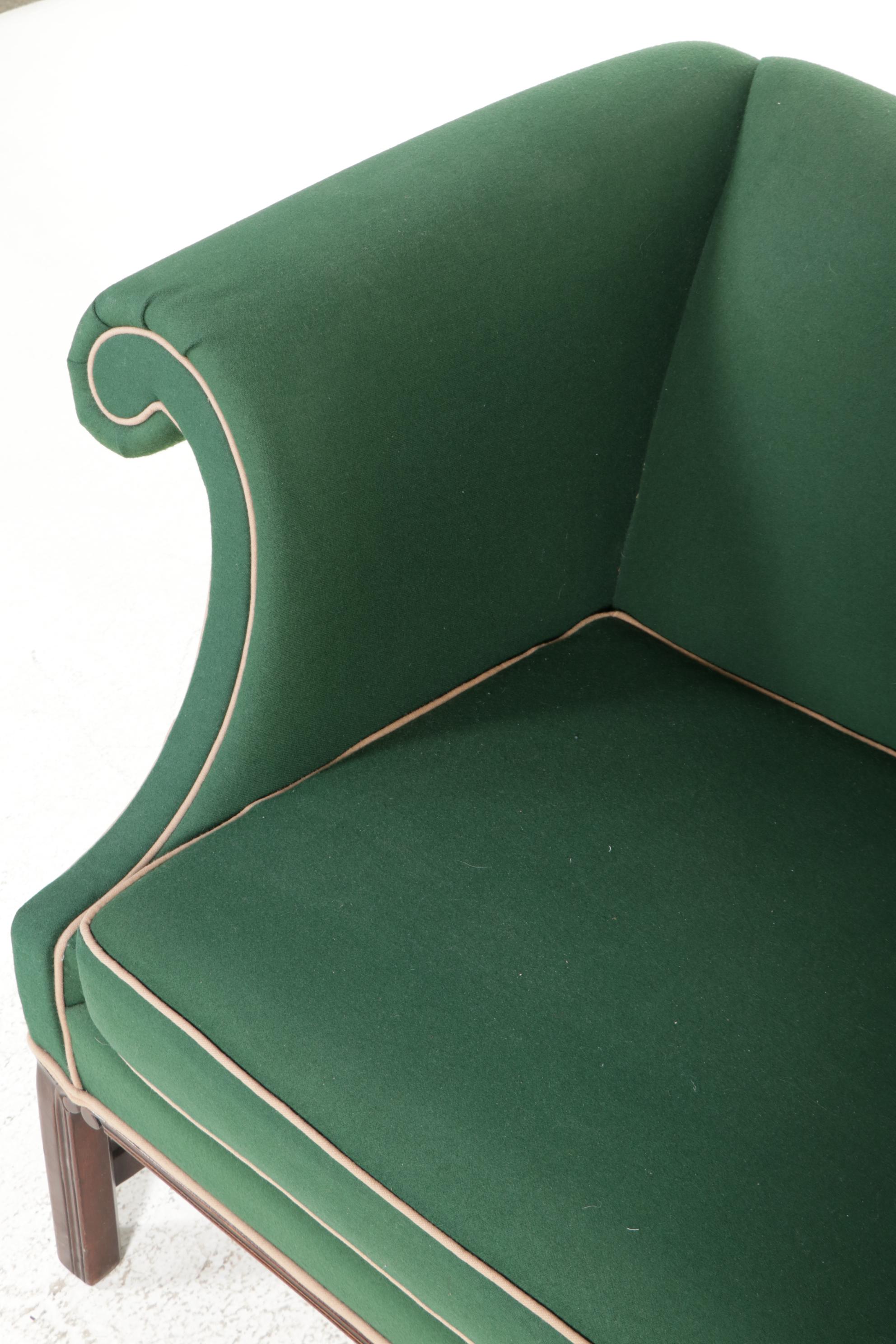 Hickory Chair Upholstered Camel Back Loveseat