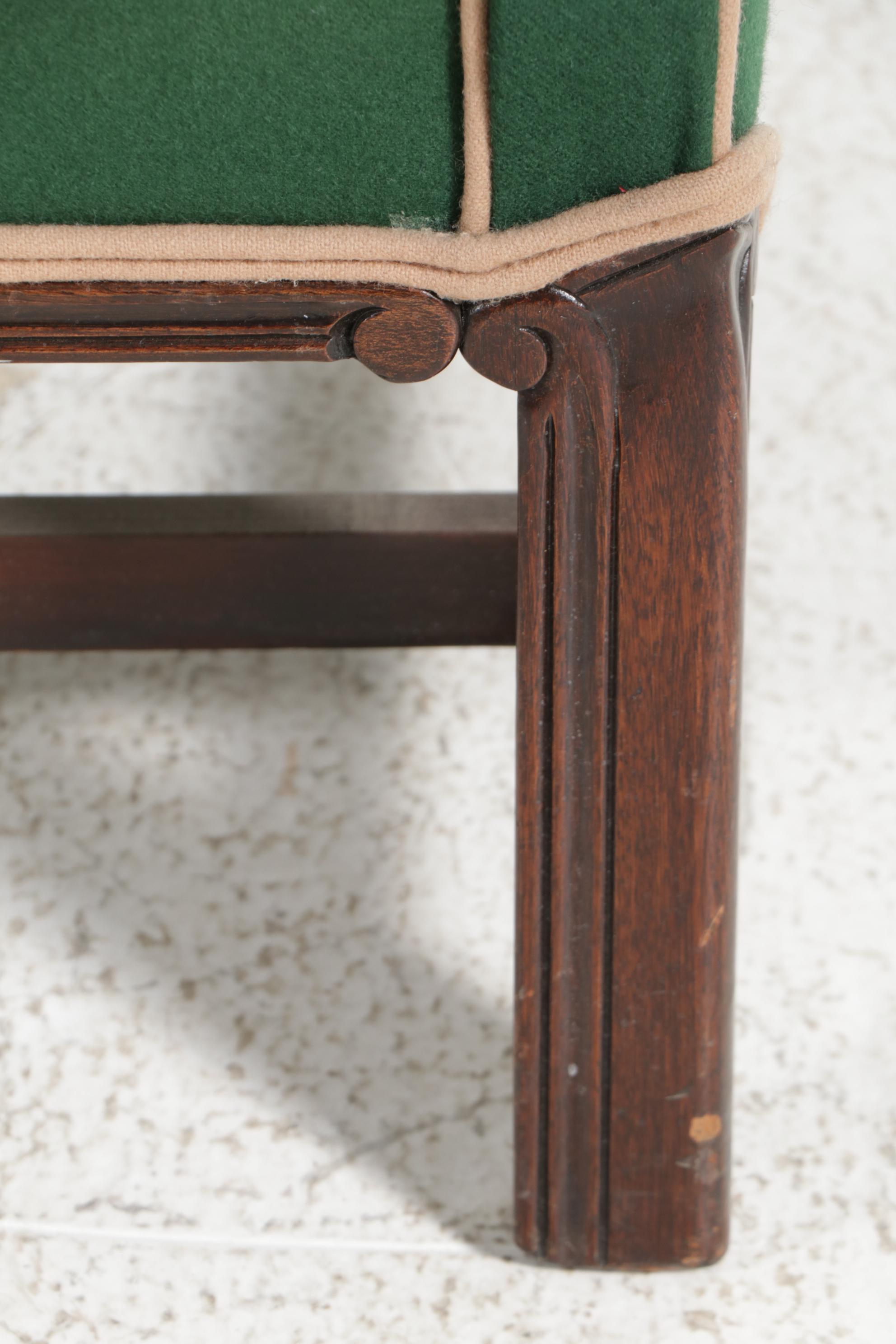 Hickory Chair Upholstered Camel Back Loveseat