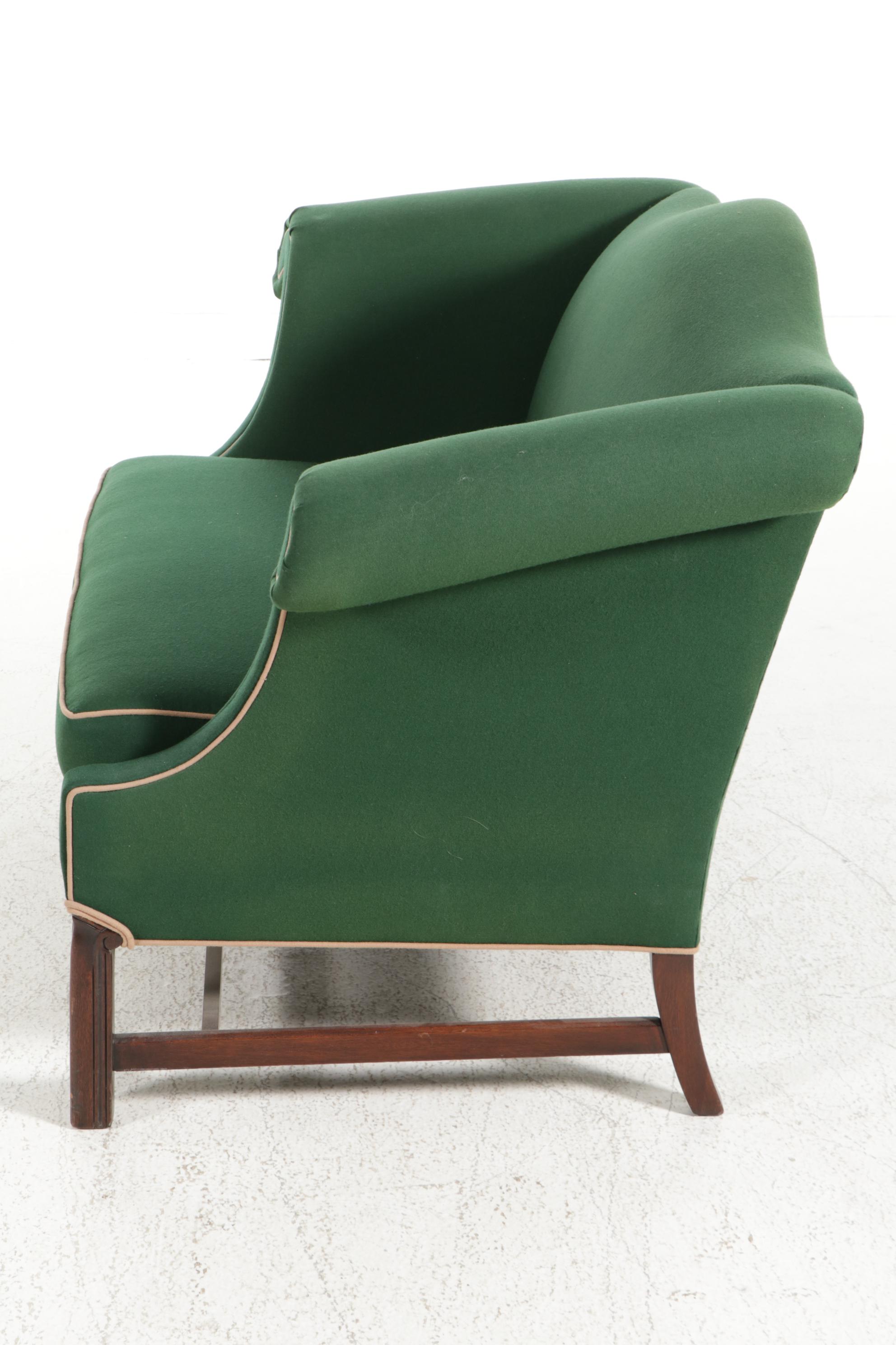 Hickory Chair Upholstered Camel Back Loveseat