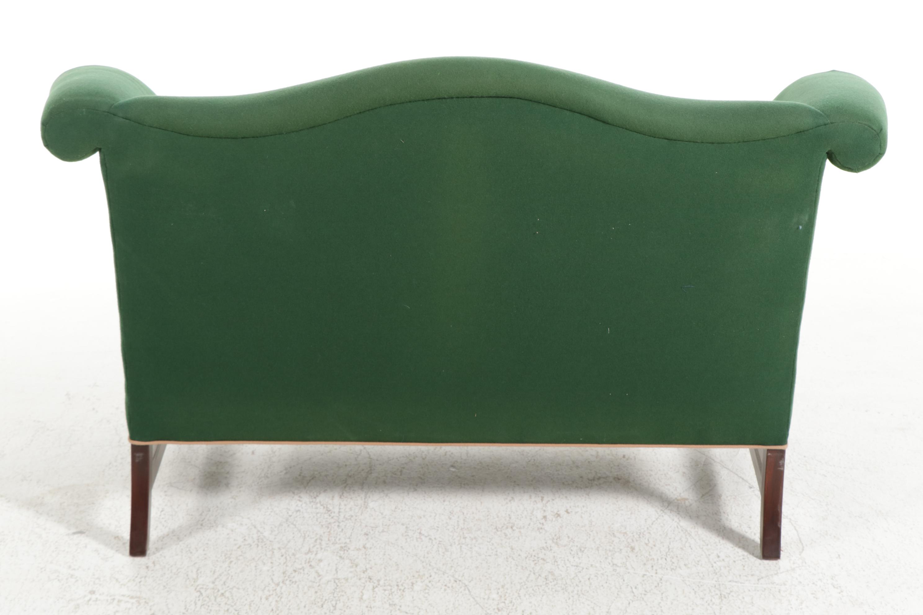 Hickory Chair Upholstered Camel Back Loveseat