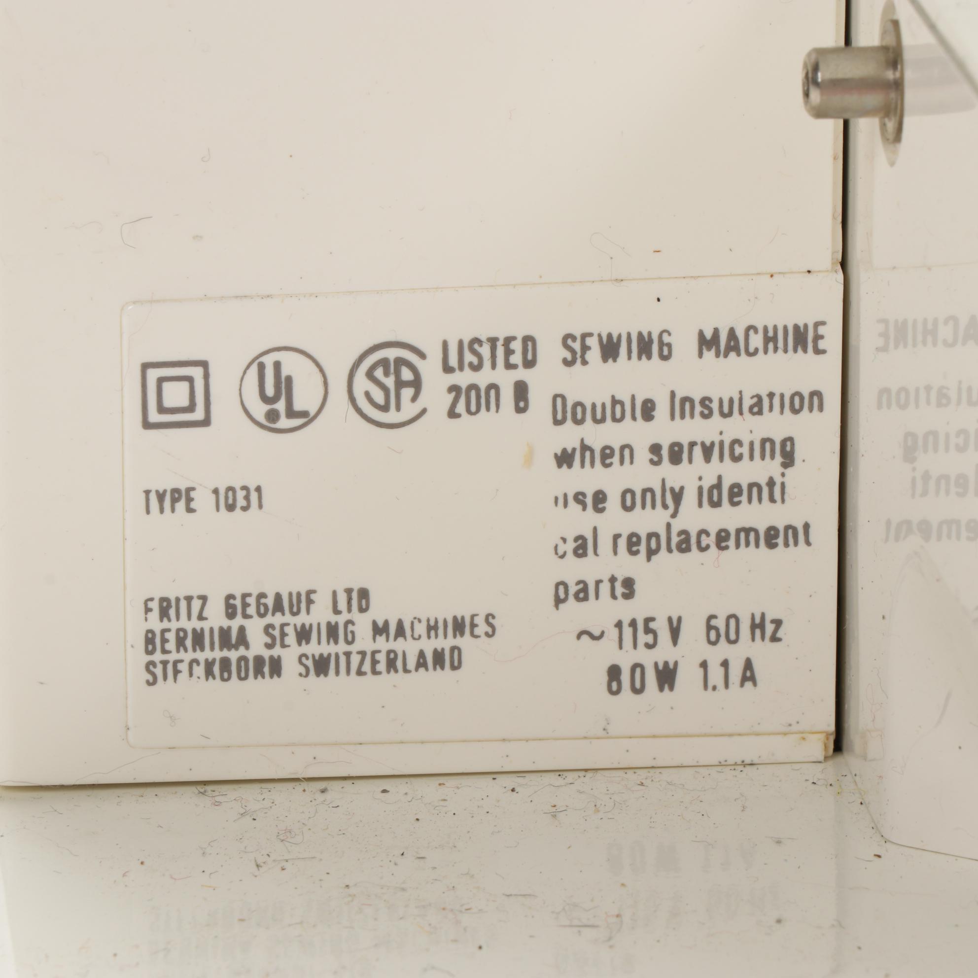 Fritz Gegauf Bernina Swiss Sewing Machine and Foot Petal Control