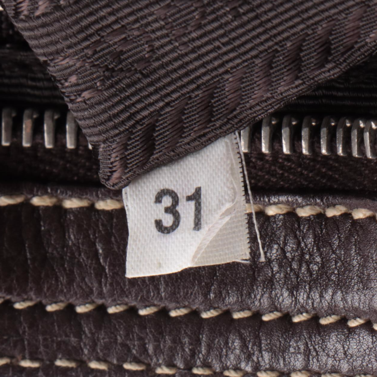 Prada Studded D-Ring Shoulder Bag in Brown Leather