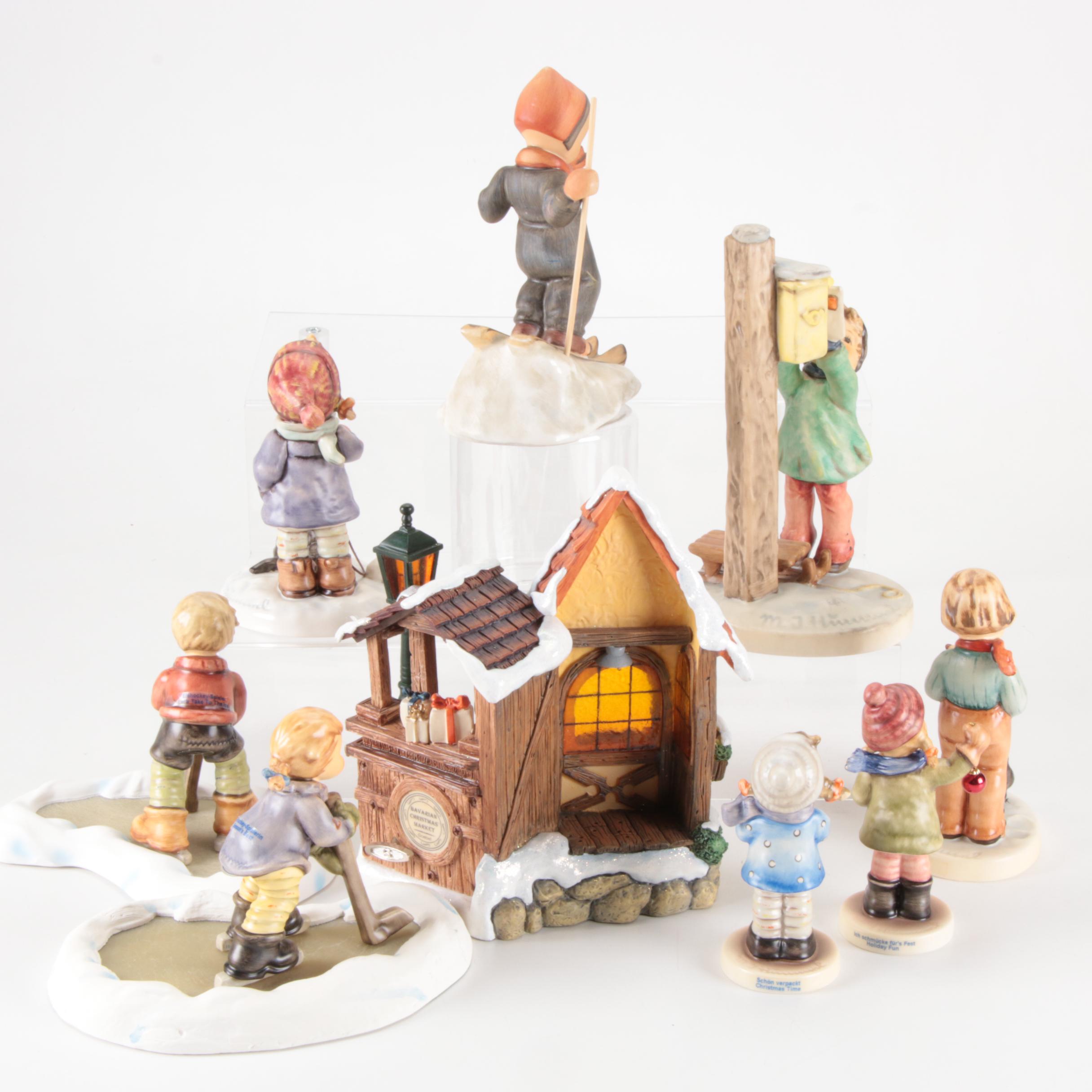 Goebel Hummel "Christmas Time" Hummelscape and Other Porcelain Figurines