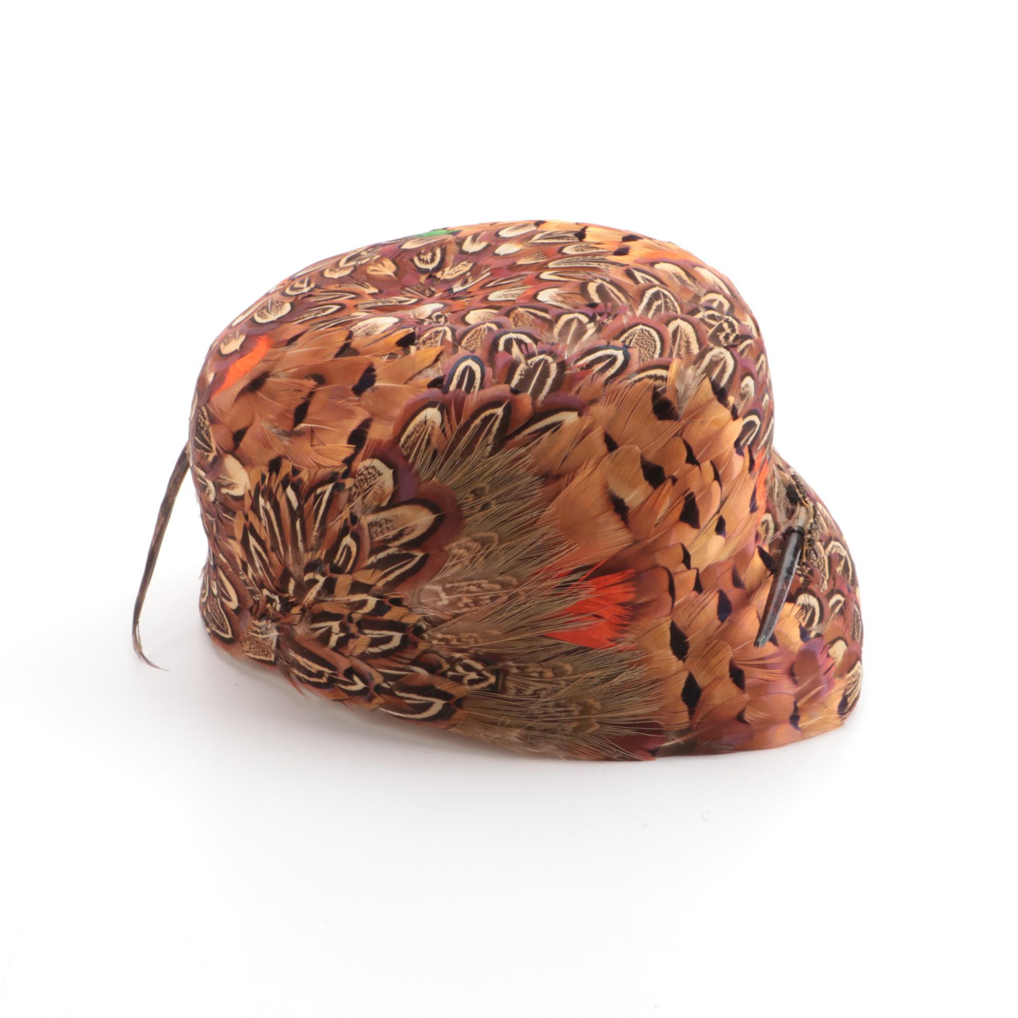 Miller & Rhoads Cayuga Duck and Pheasant Feather Cloche Hats