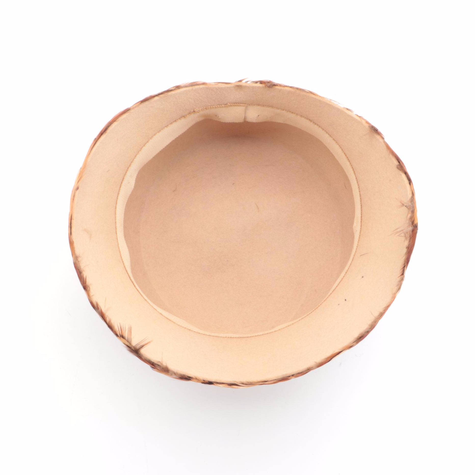 Miller & Rhoads Cayuga Duck and Pheasant Feather Cloche Hats