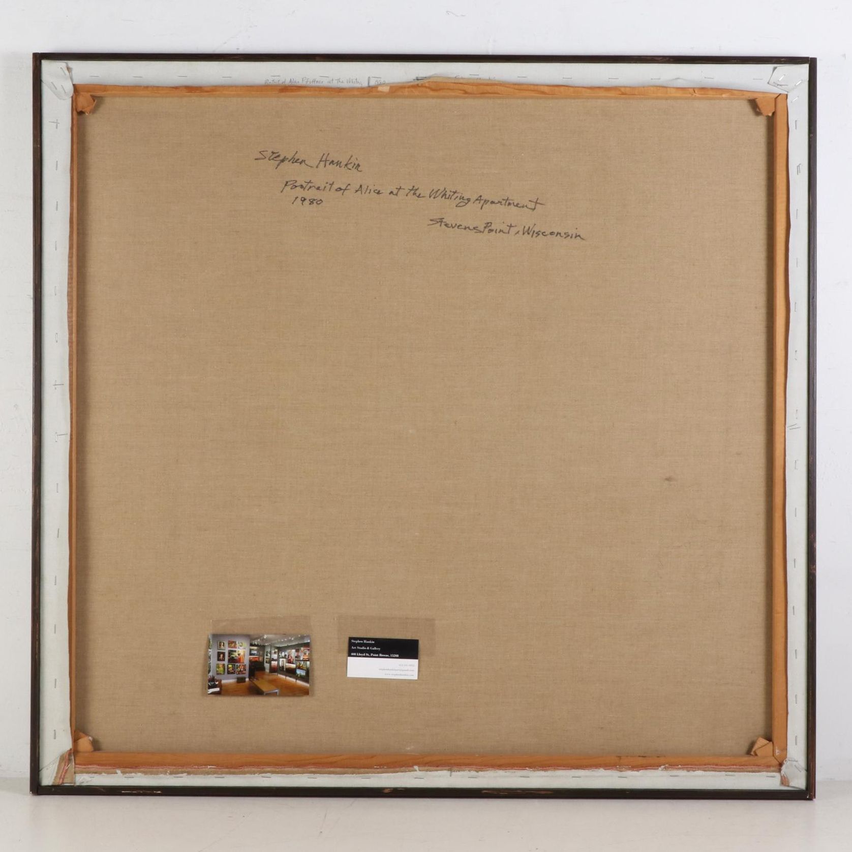 Stephen Hankin Oil Painting "Portrait of Alice at the Whiting Apartment," 1980