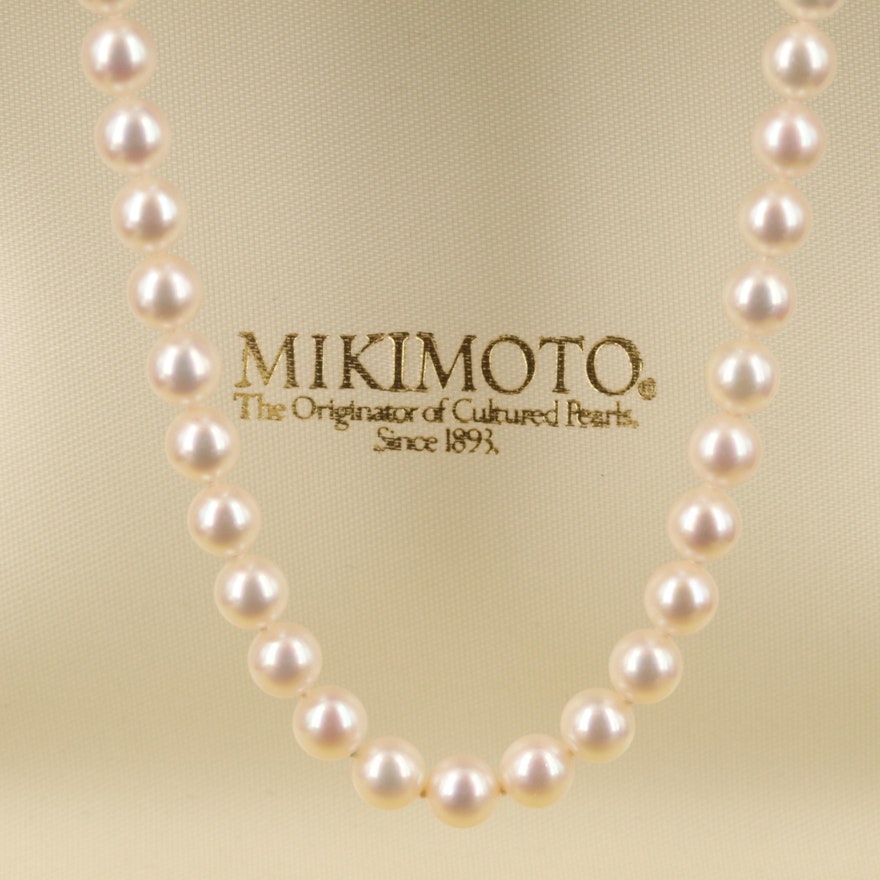 Mikimoto Pearl Necklace with Box