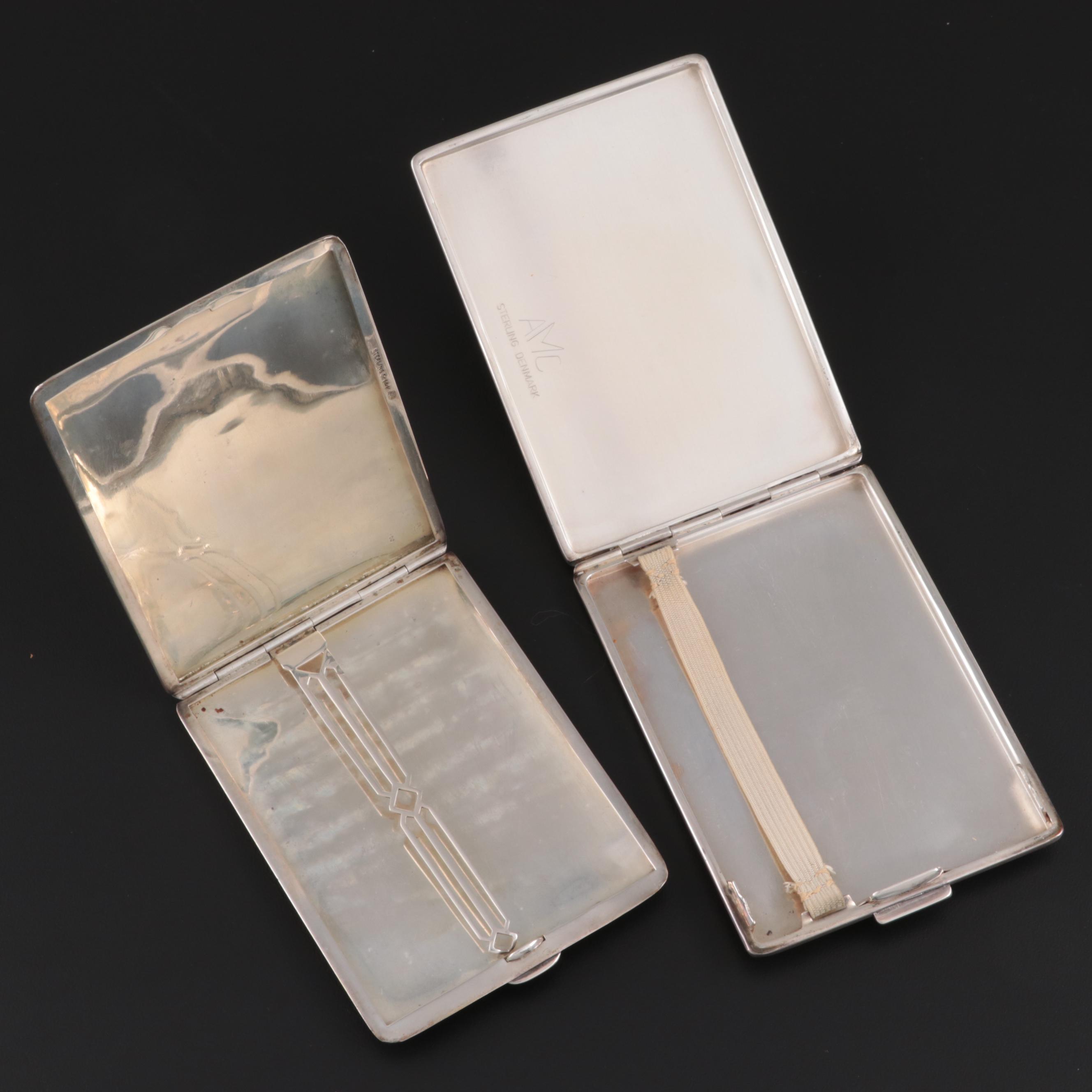 James E. Blake Co. 14K Gold and Sterling with Other Sterling Cigarette Cases