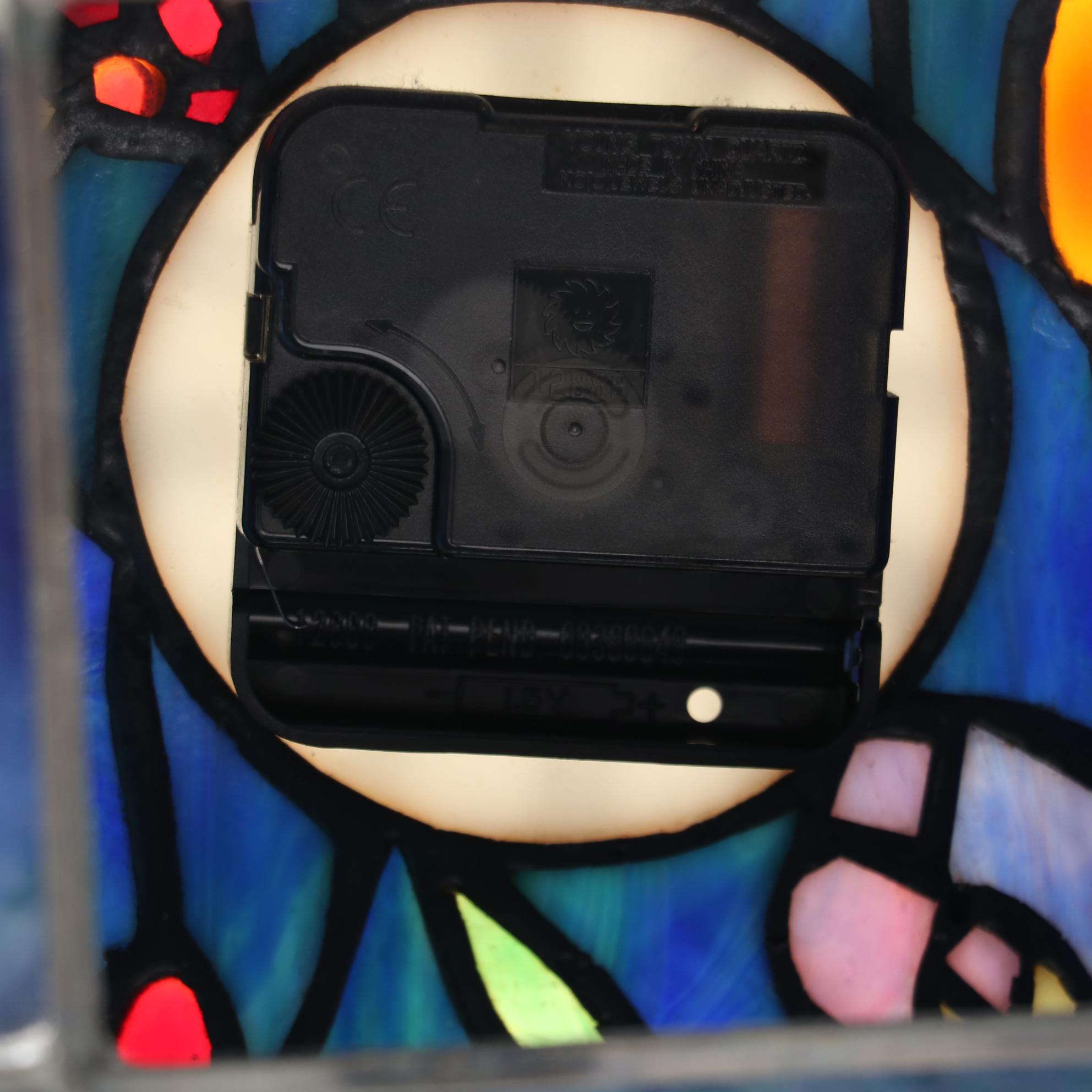 Dale Tiffany Stained Glass Light Up Desk Clock