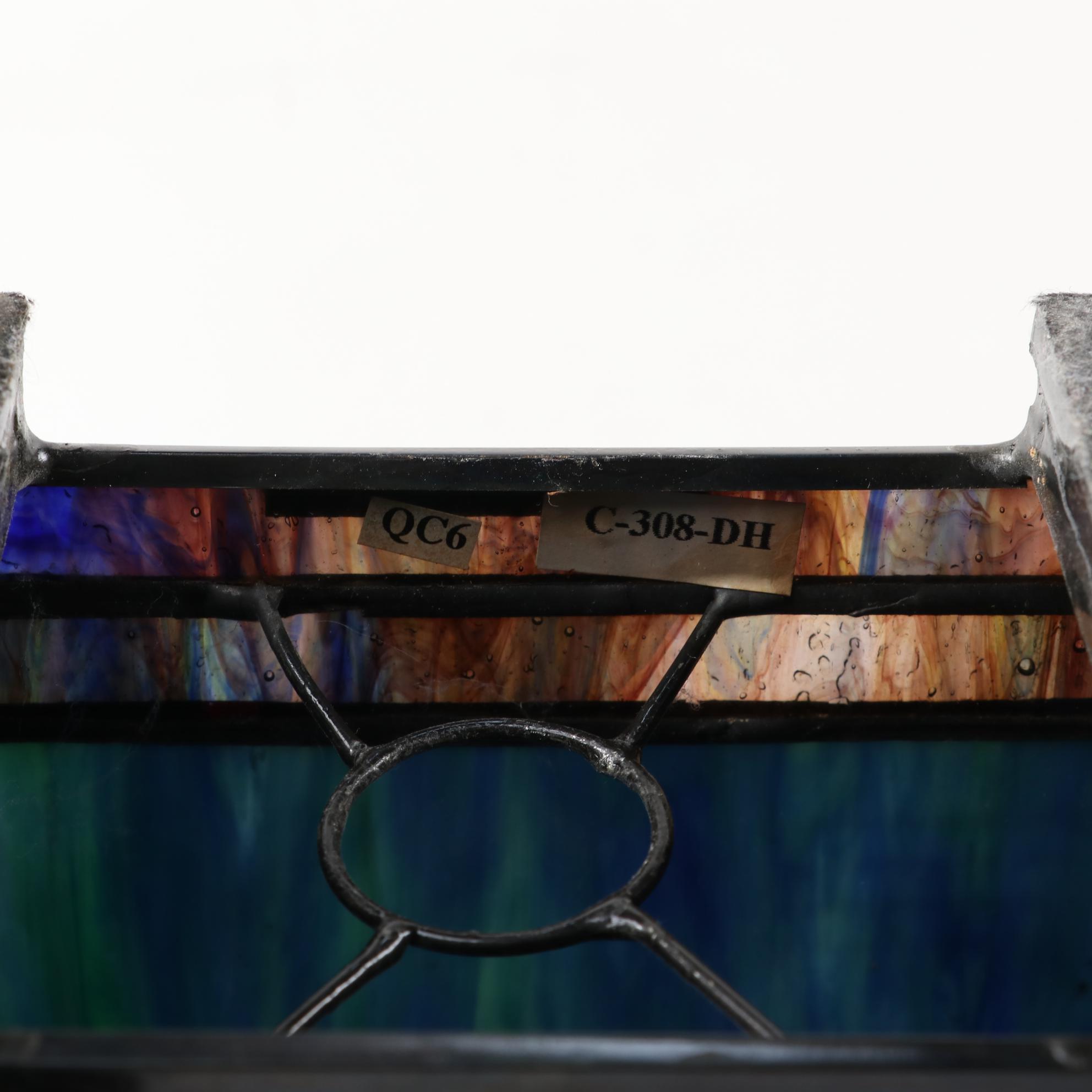 Dale Tiffany Stained Glass Light Up Desk Clock