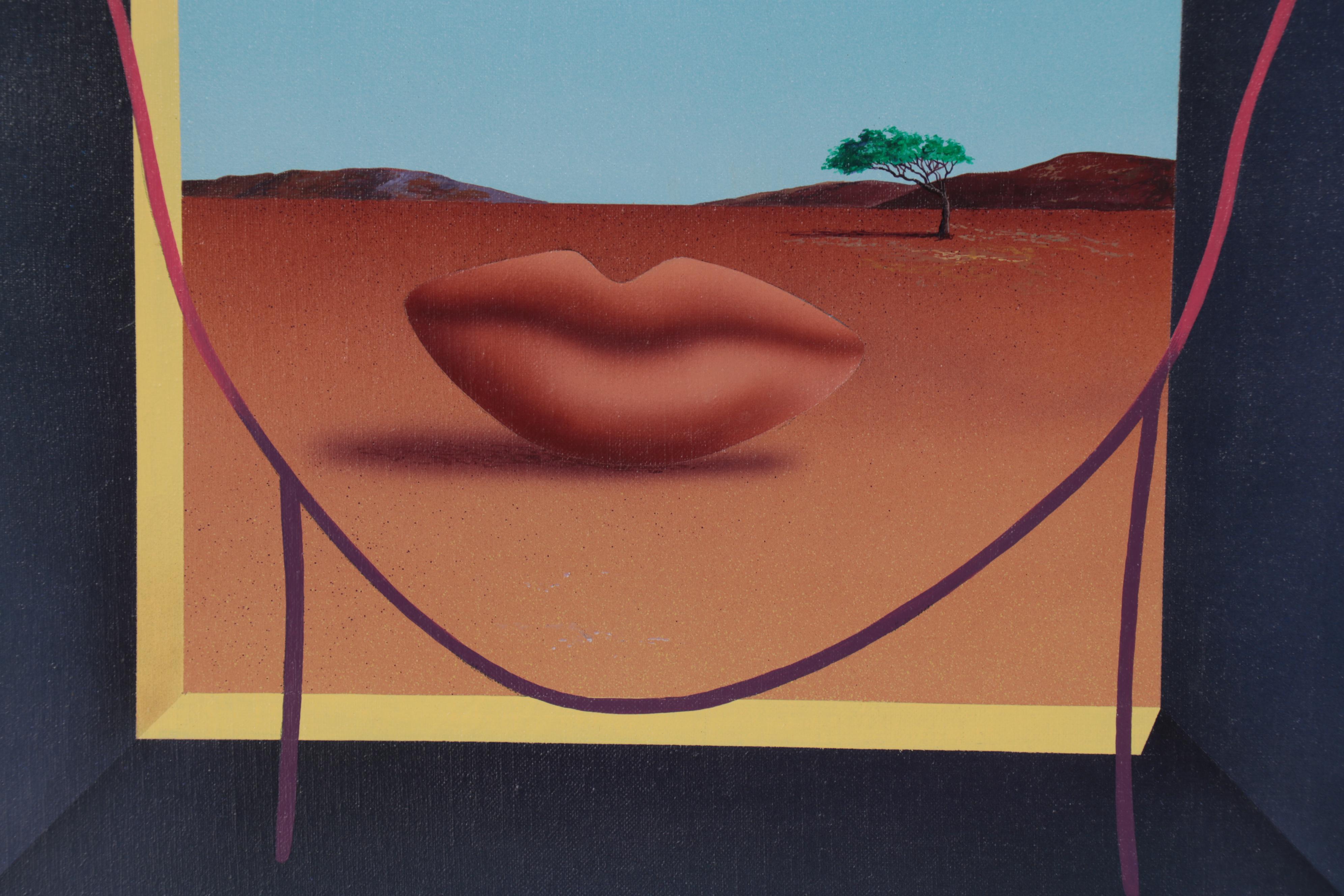 Rick Garcia Large-Scale Surrealist Acrylic Painting "Point of View," 1992