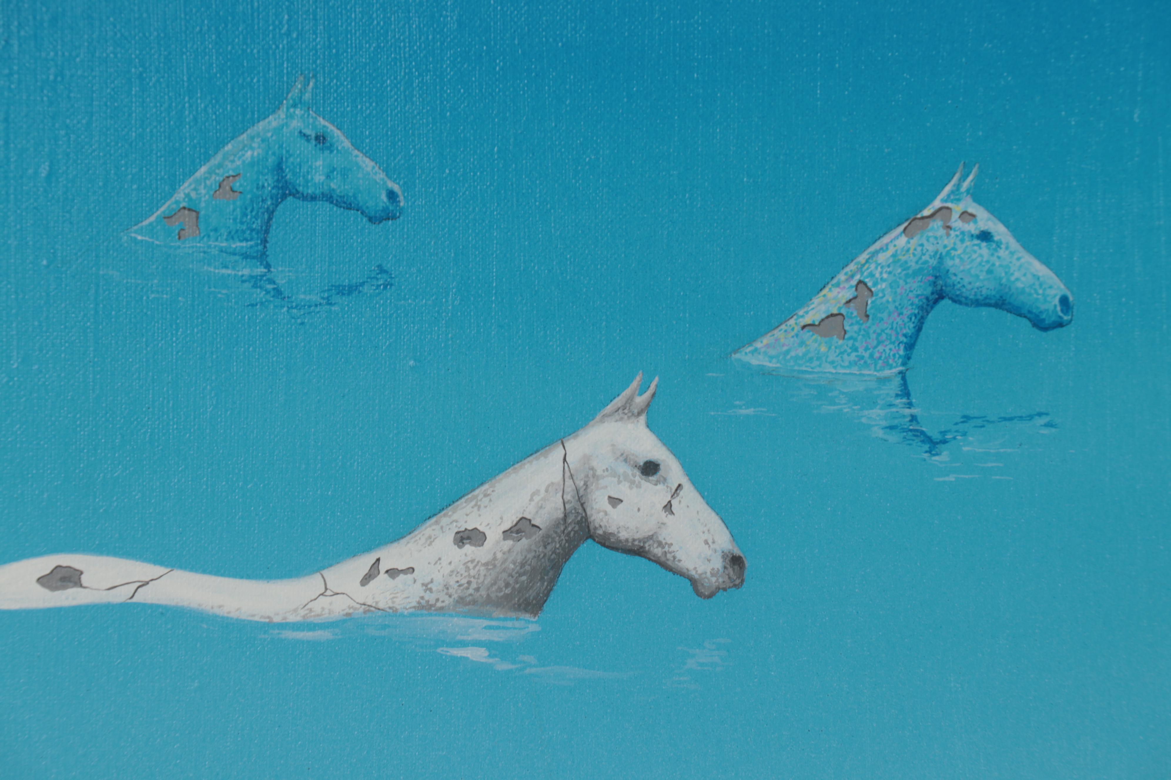 Rick Garcia Large-Scale Surrealist Acrylic Painting "Point of View," 1992