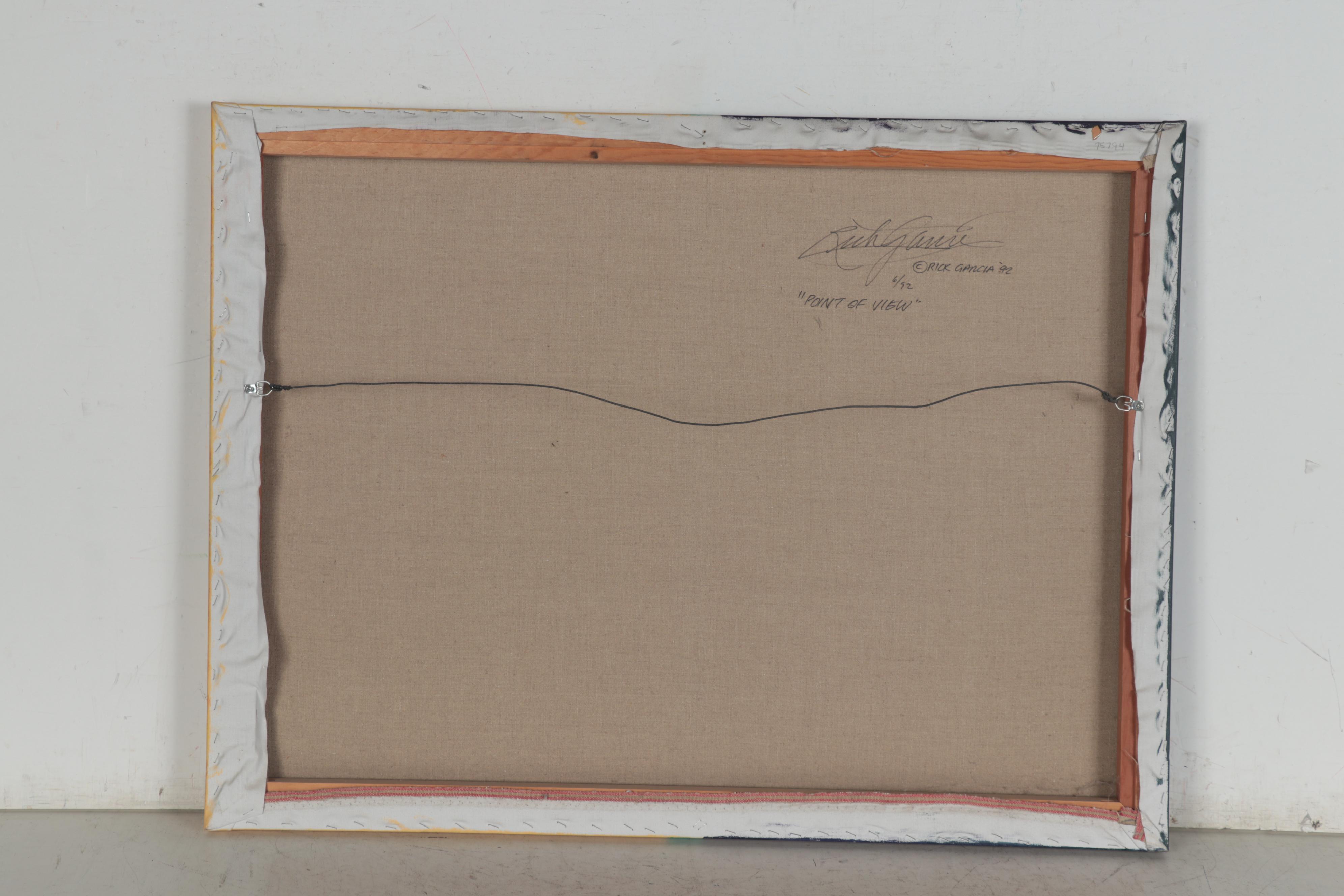 Rick Garcia Large-Scale Surrealist Acrylic Painting "Point of View," 1992