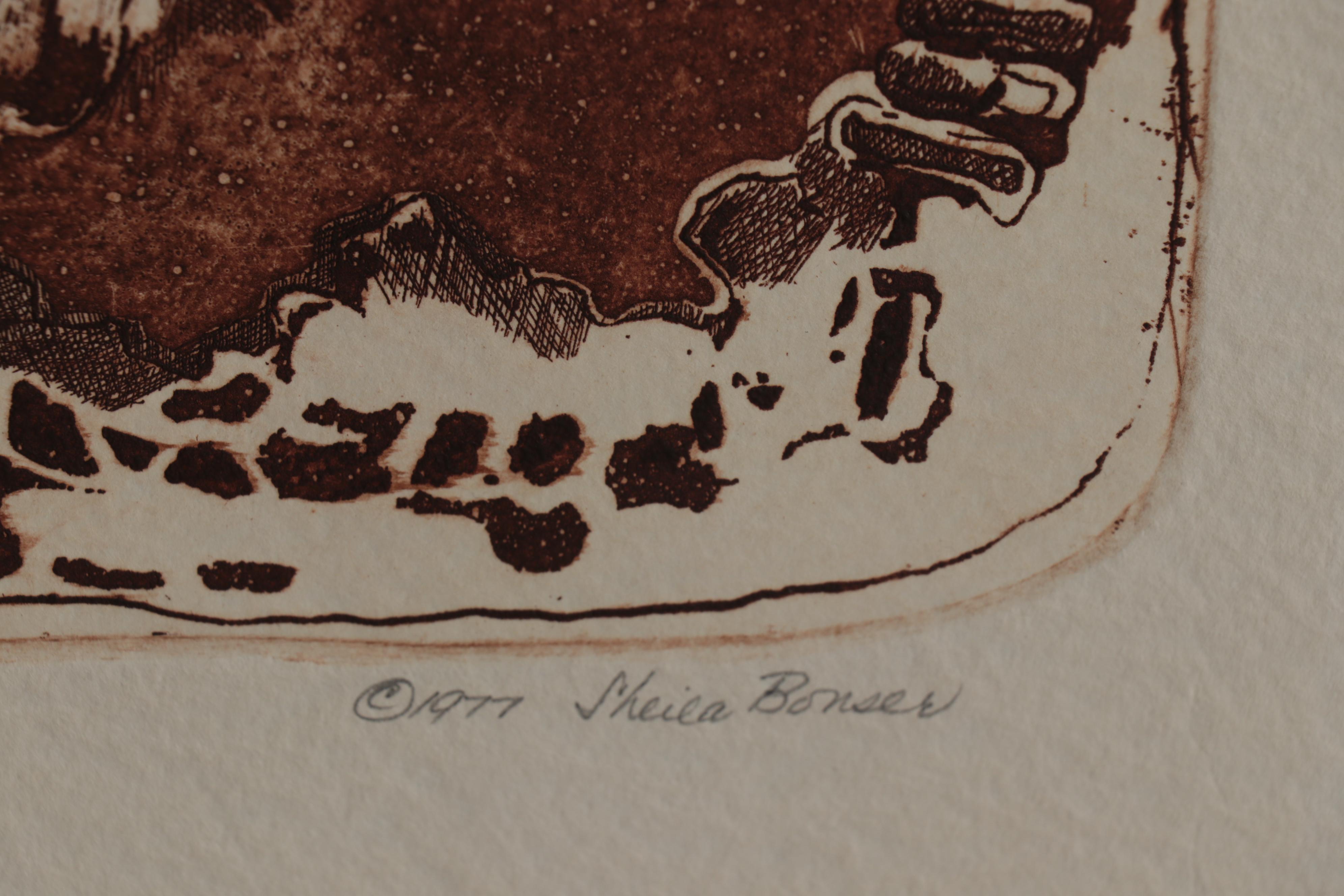 Sheila Bonser Relief Collagraphs, circa 1980