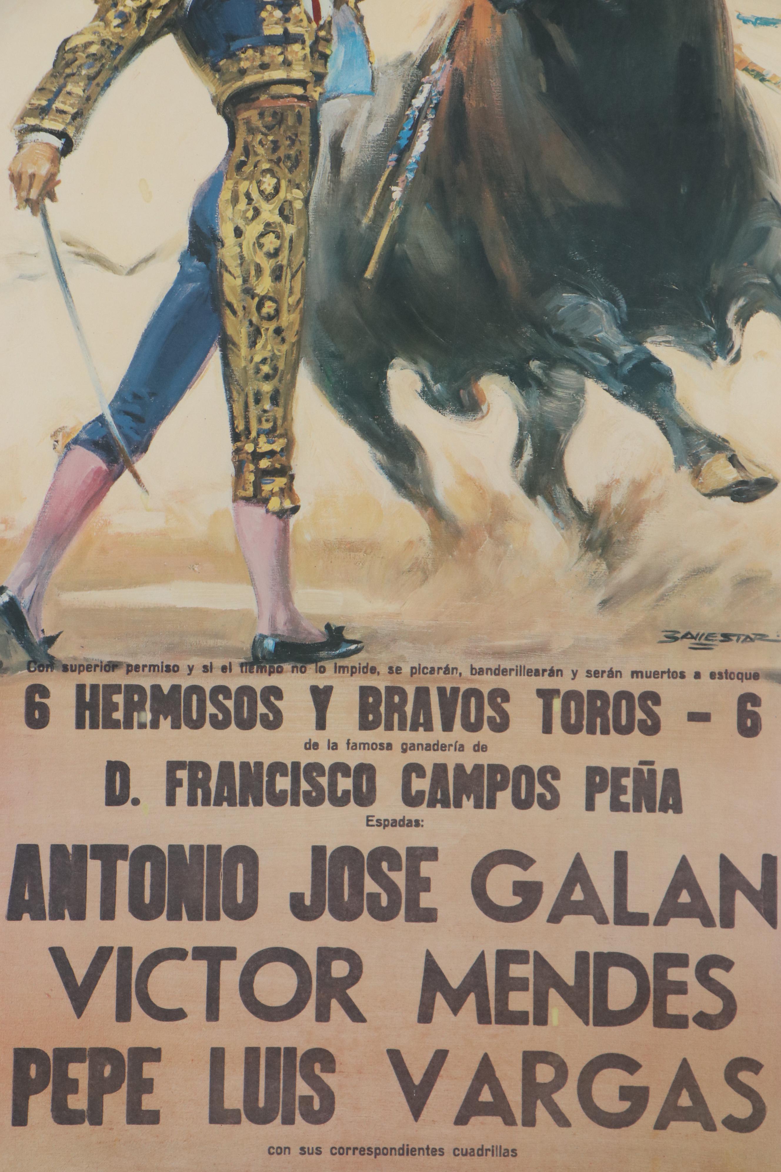 "Plaza de Toros de Malaga" Spanish Bullfighting Poster after Vicenç Balllestar