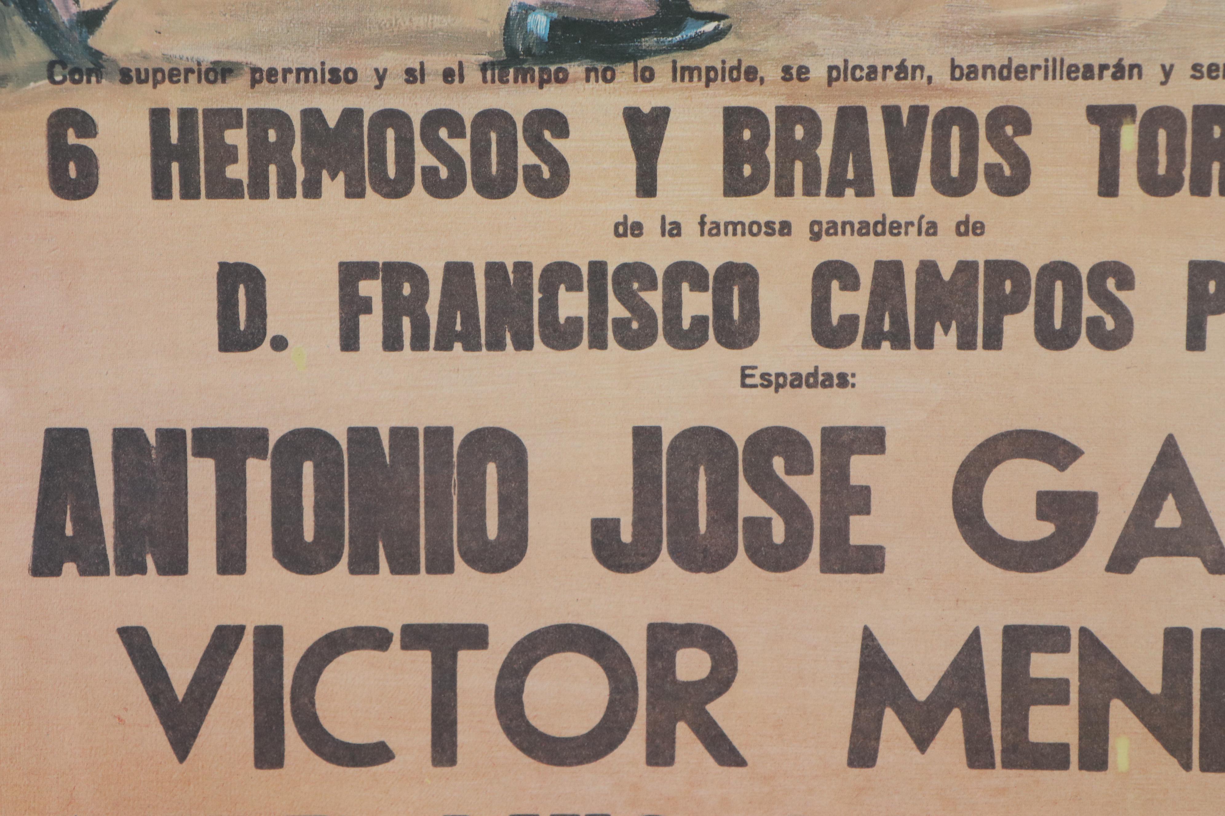 "Plaza de Toros de Malaga" Spanish Bullfighting Poster after Vicenç Balllestar