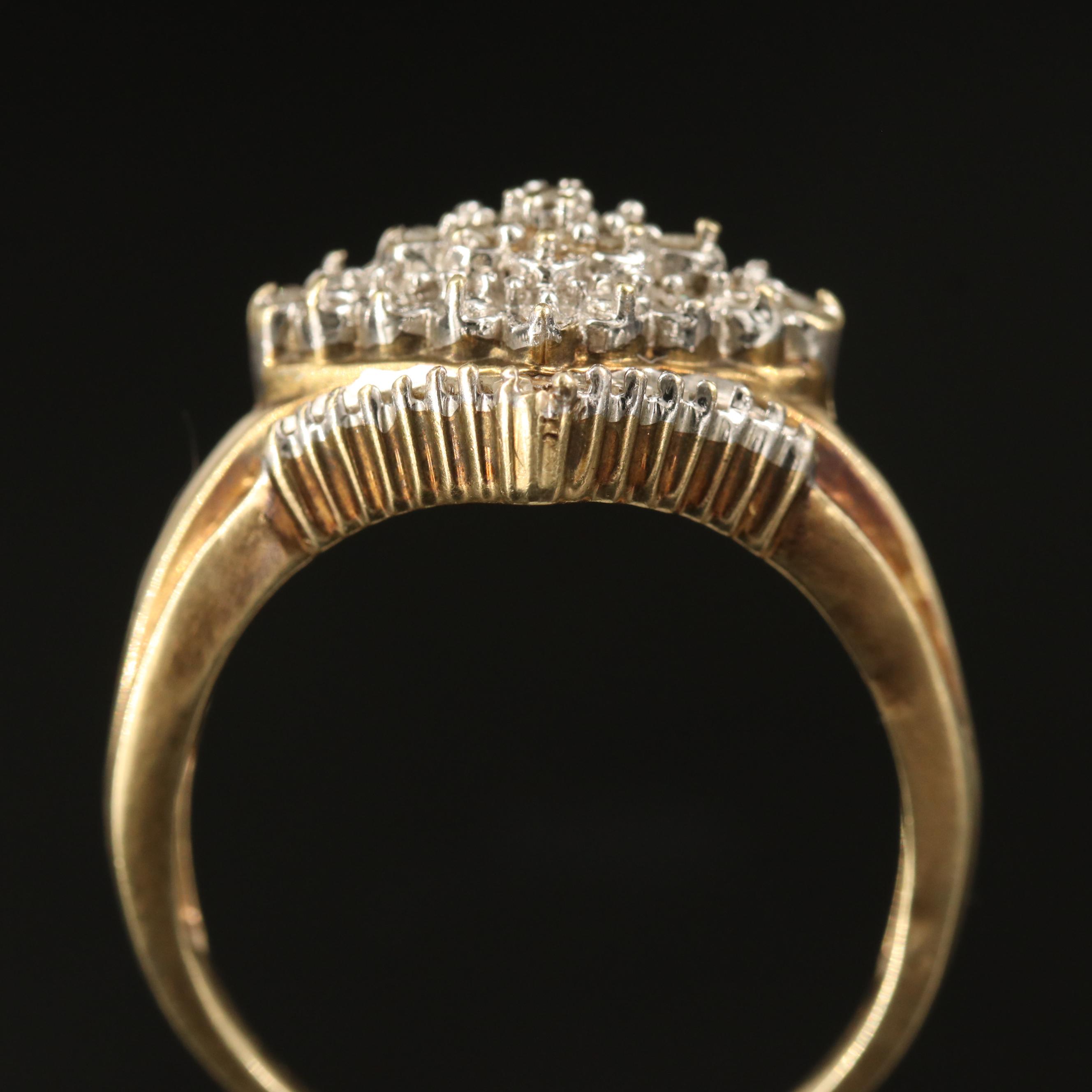 10K Diamond Cluster Ring