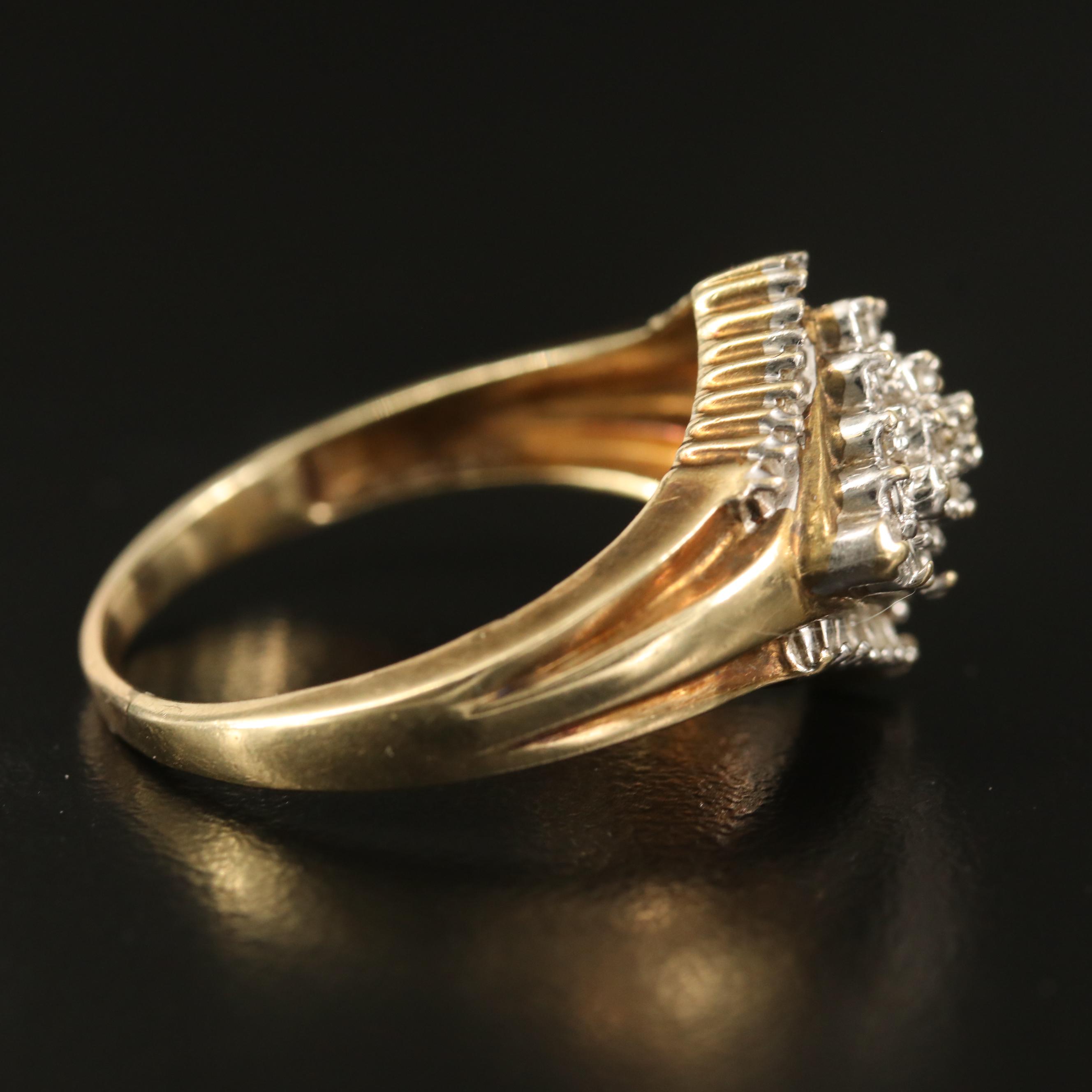 10K Diamond Cluster Ring