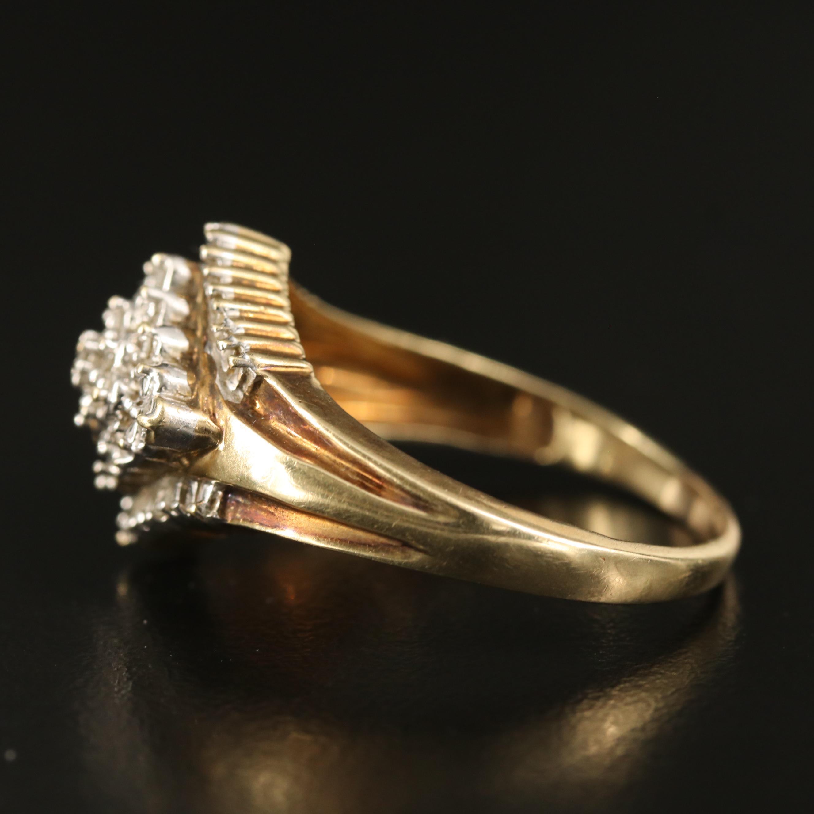 10K Diamond Cluster Ring