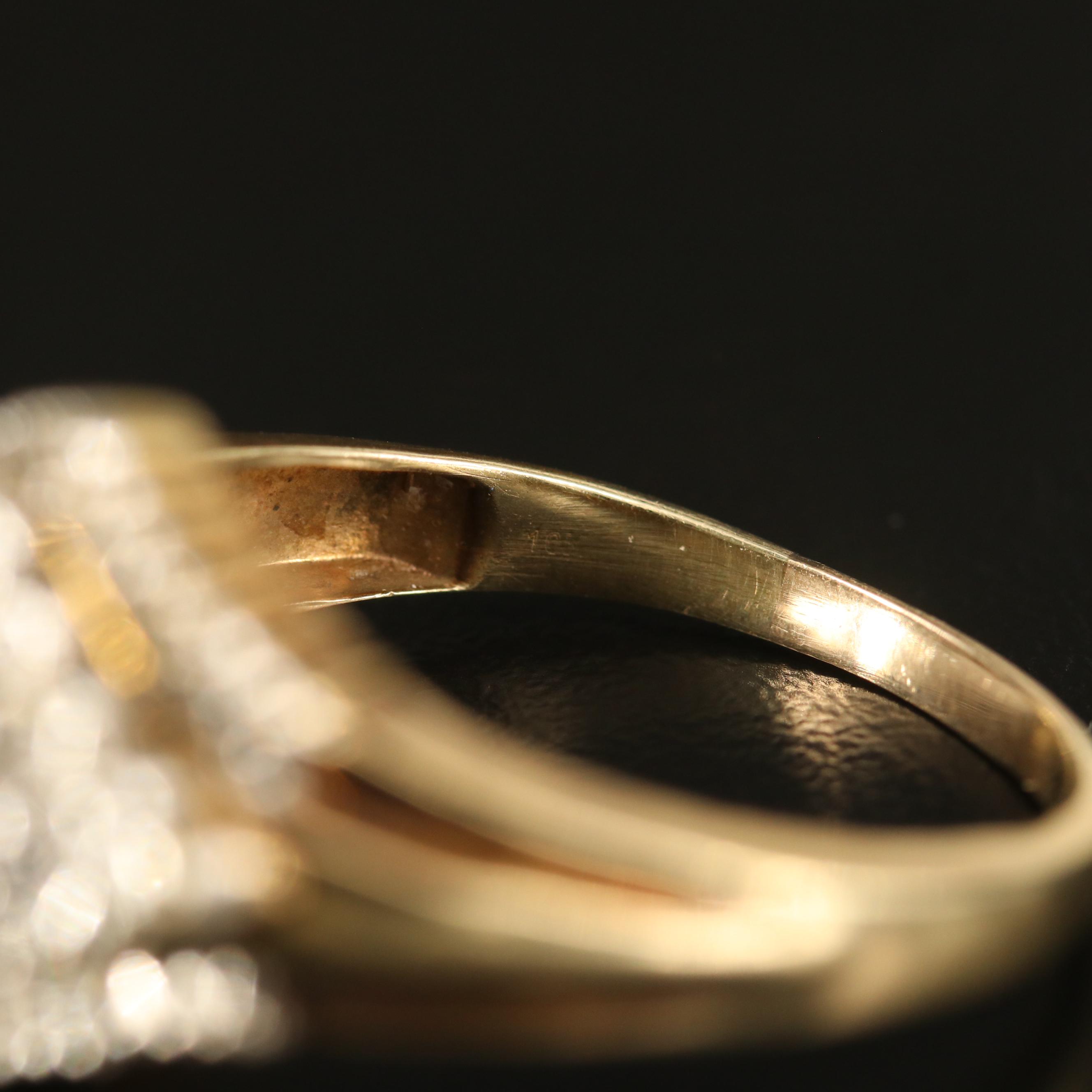 10K Diamond Cluster Ring