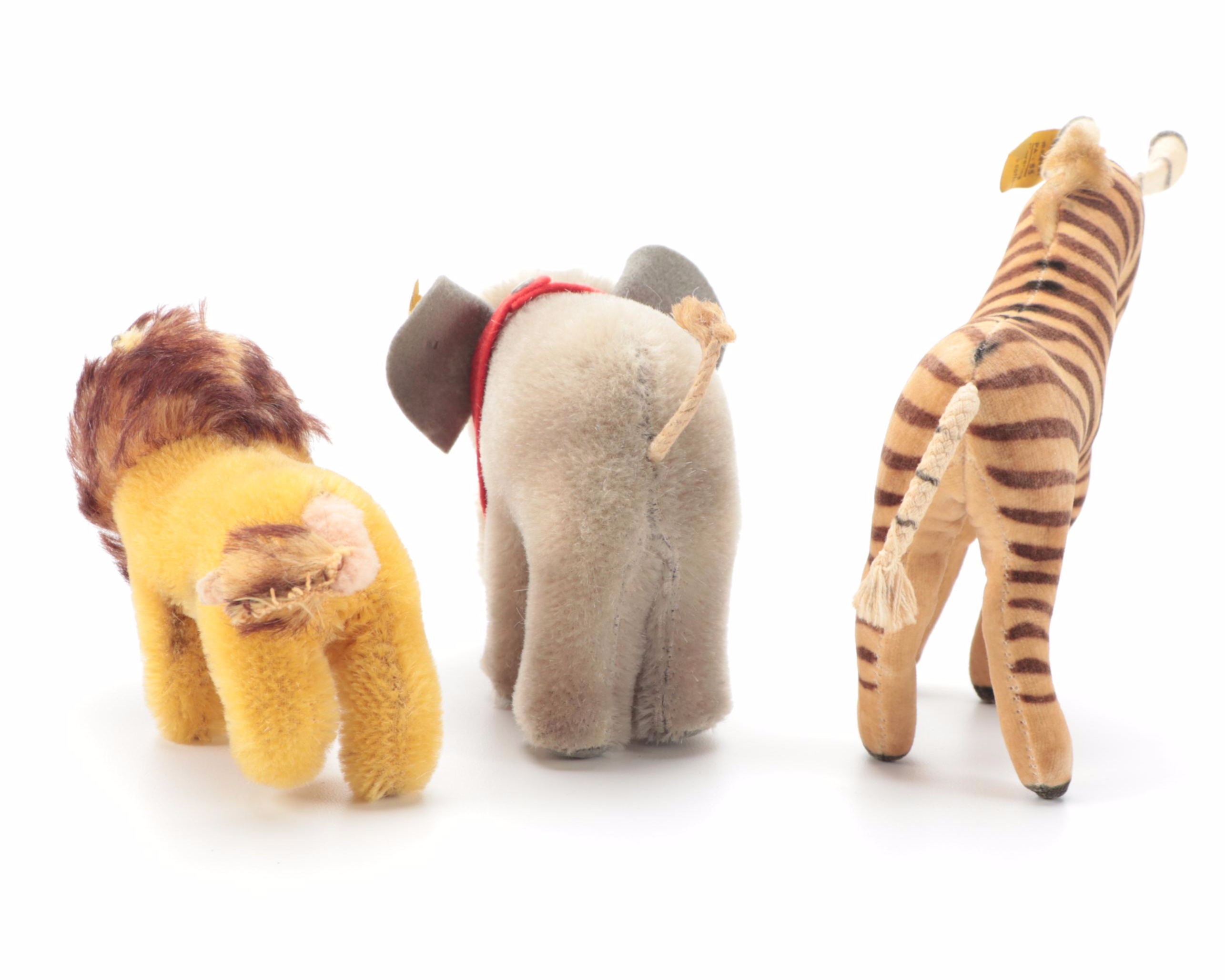 Steiff Stuffed Wild Animals Including Elephant, Lion, Zebra and More