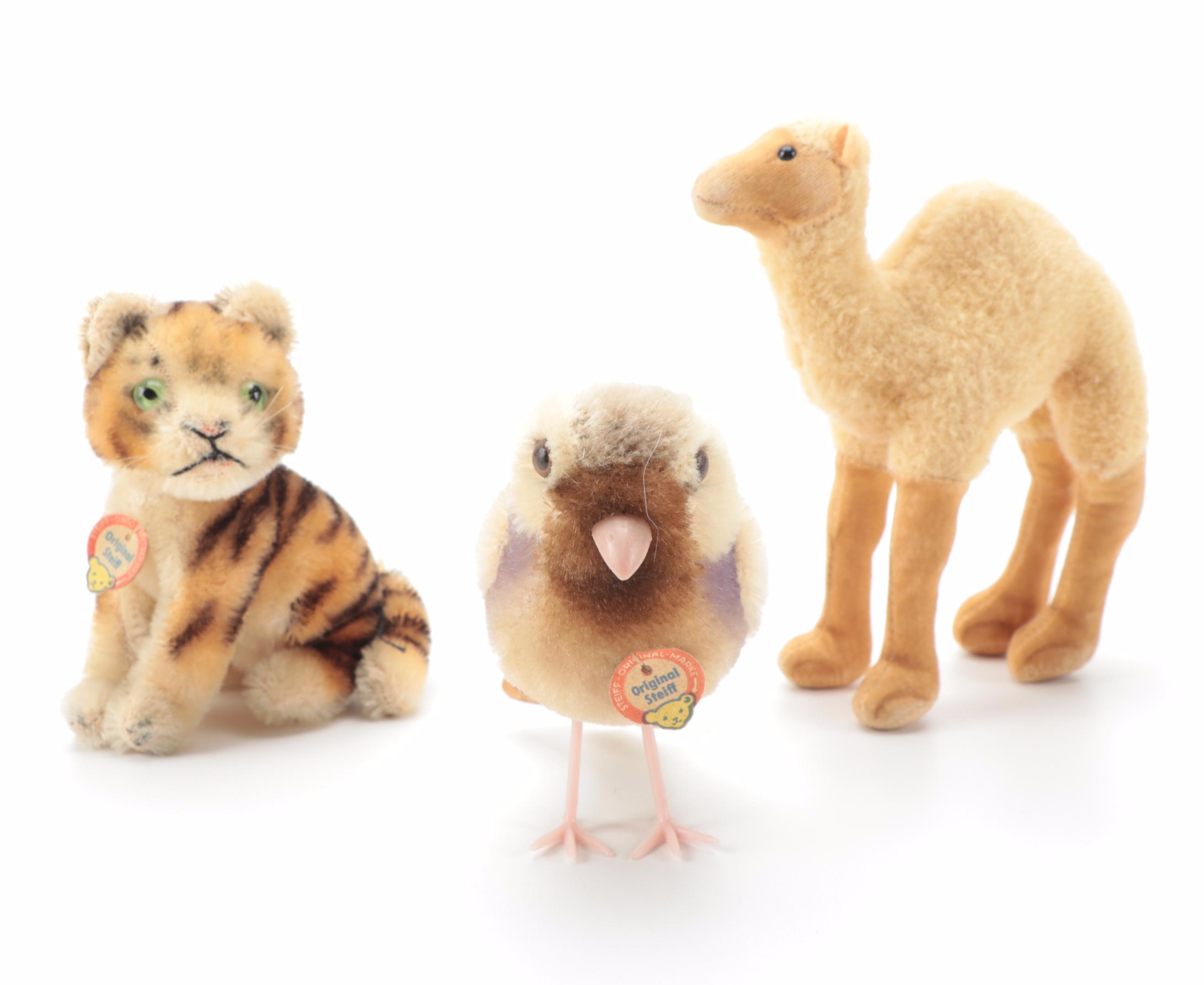 Steiff Stuffed Wild Animals Including Elephant, Lion, Zebra and More