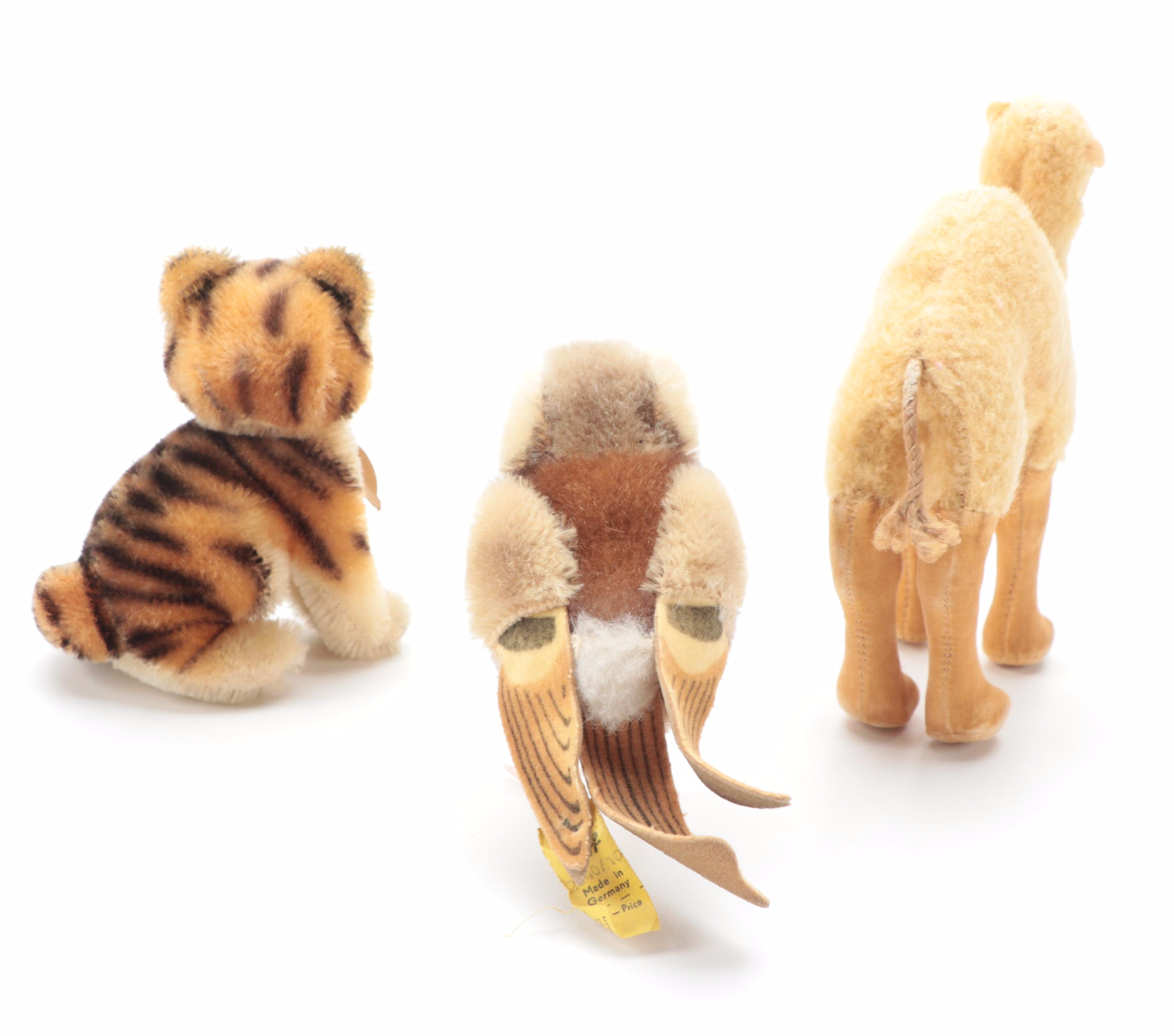 Steiff Stuffed Wild Animals Including Elephant, Lion, Zebra and More