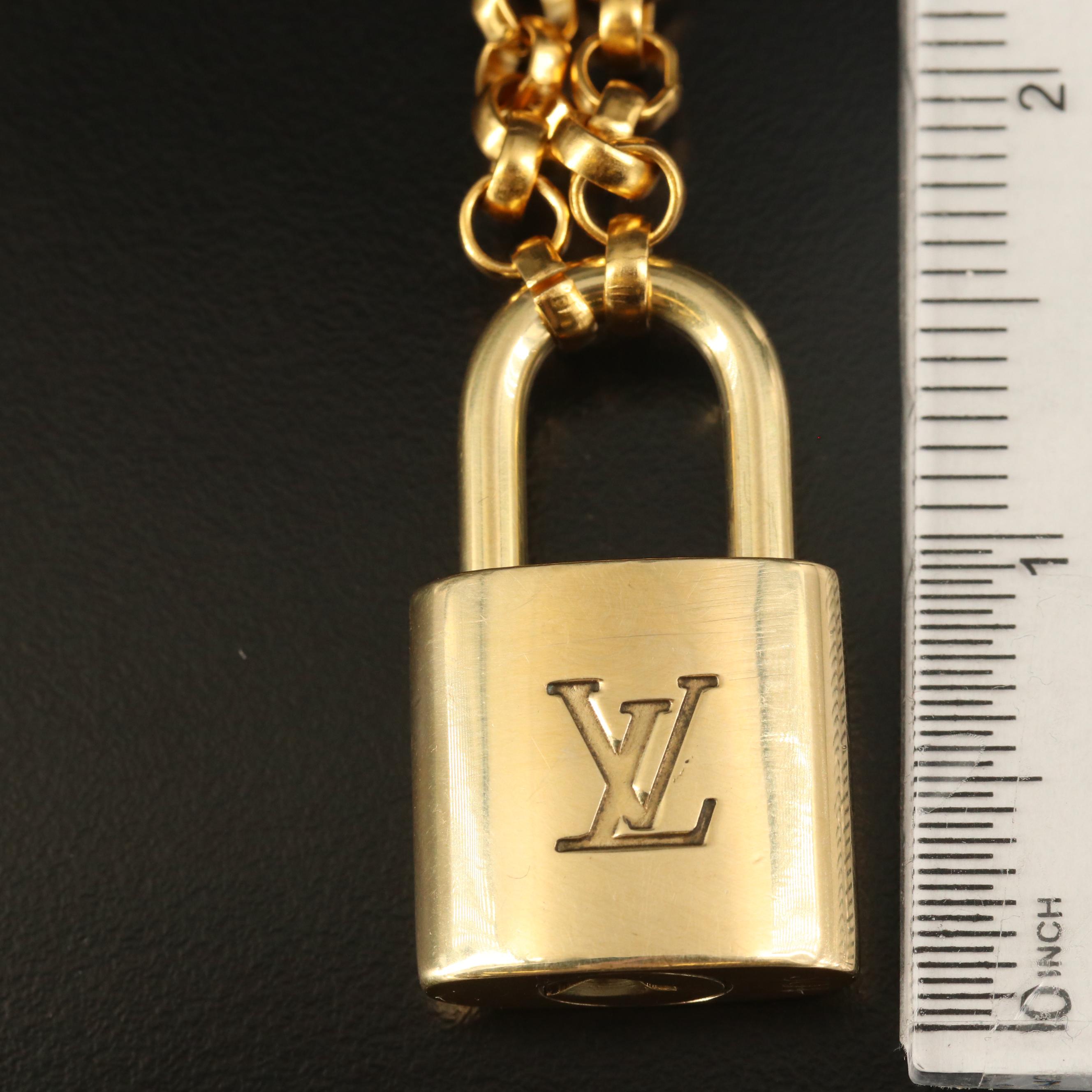 Louis Vuitton Lock on Rolo Station Necklace