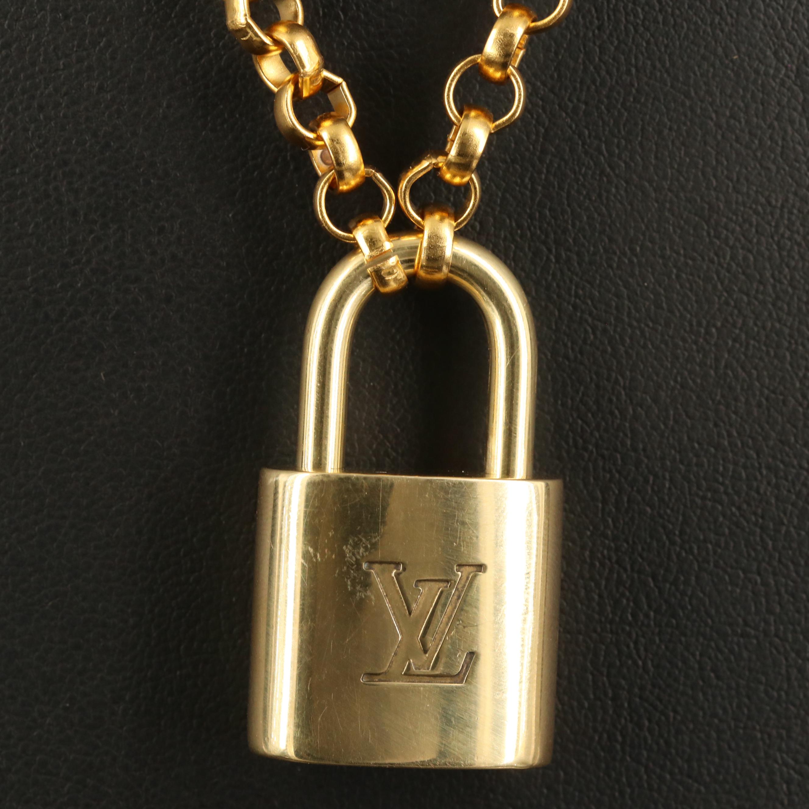 Louis Vuitton Lock on Rolo Station Necklace