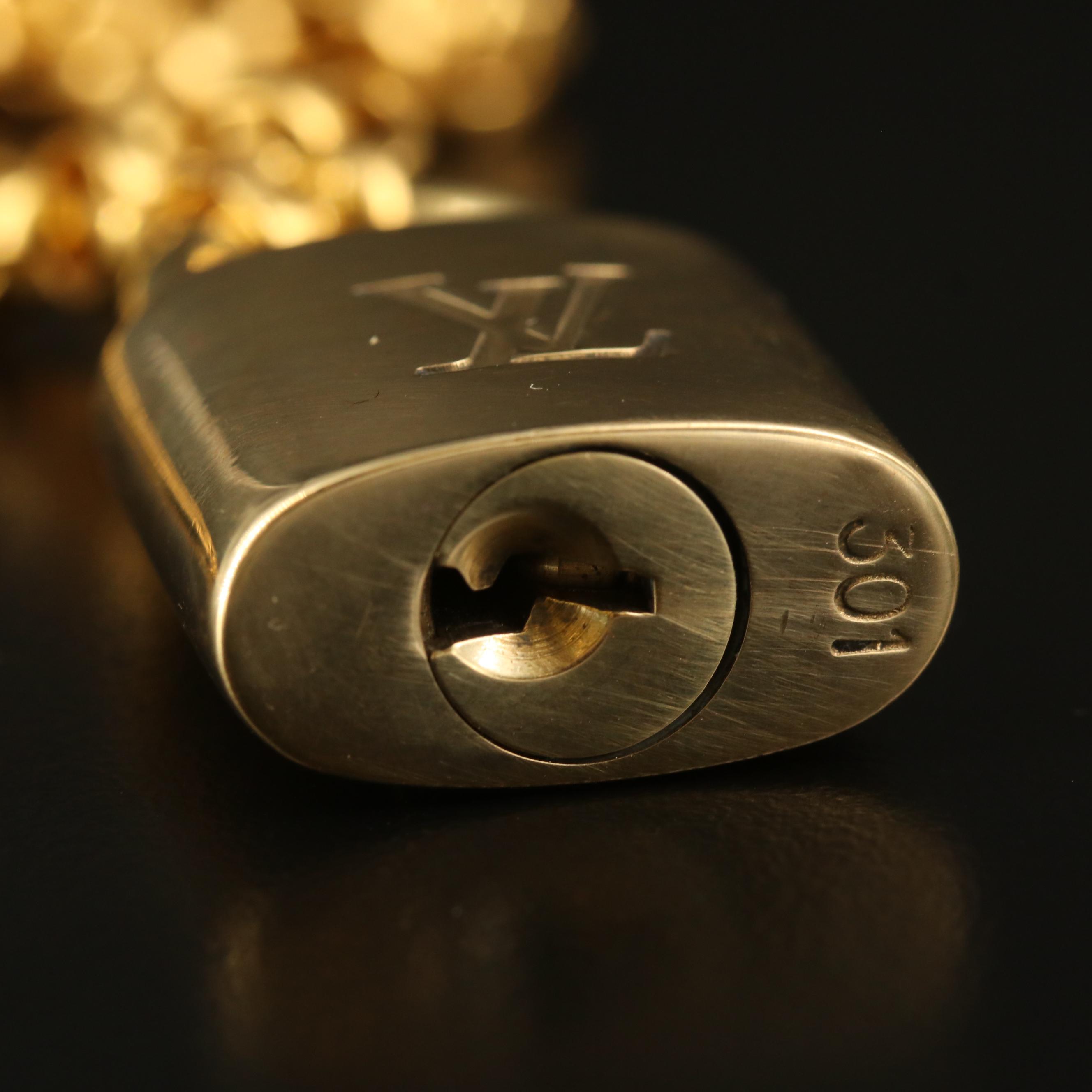 Louis Vuitton Lock on Rolo Station Necklace