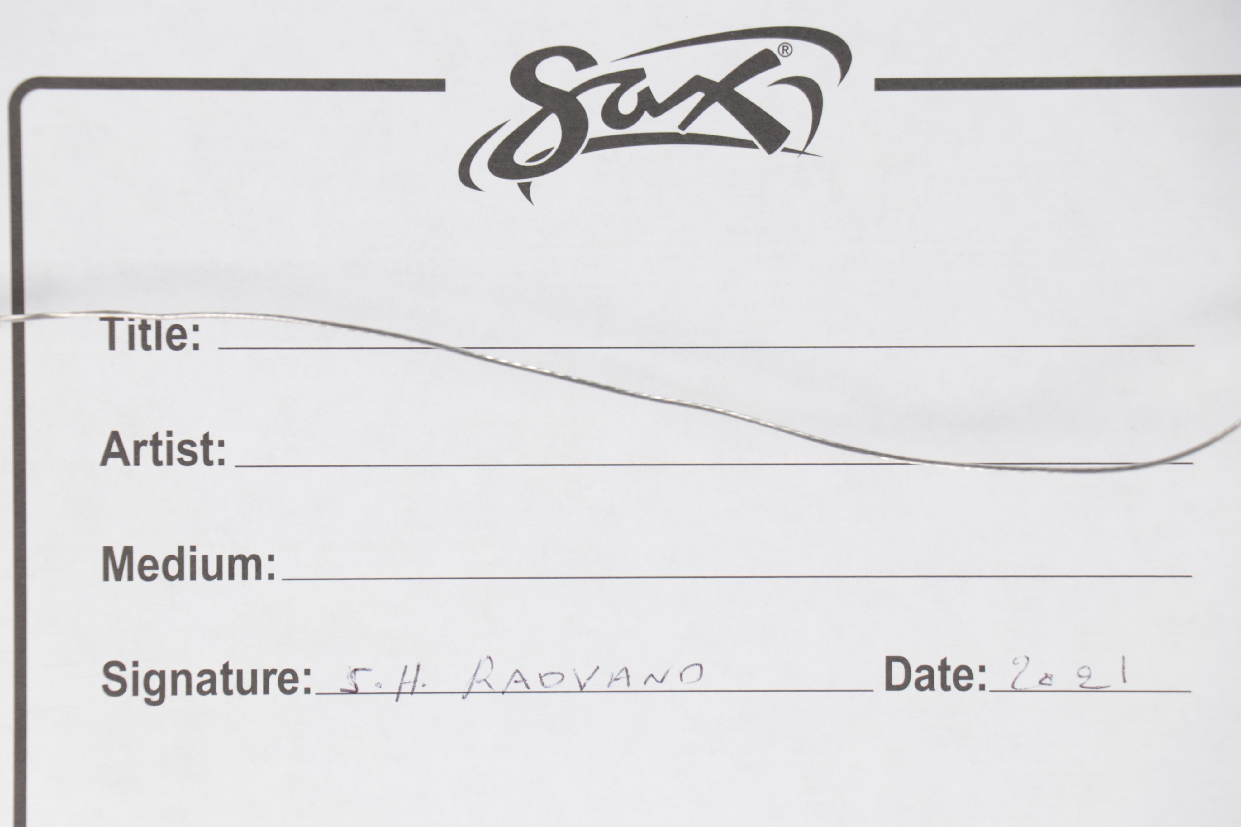 Sulmaz H. Radvand Landscape Oil Painting of Lake Scene with Boat