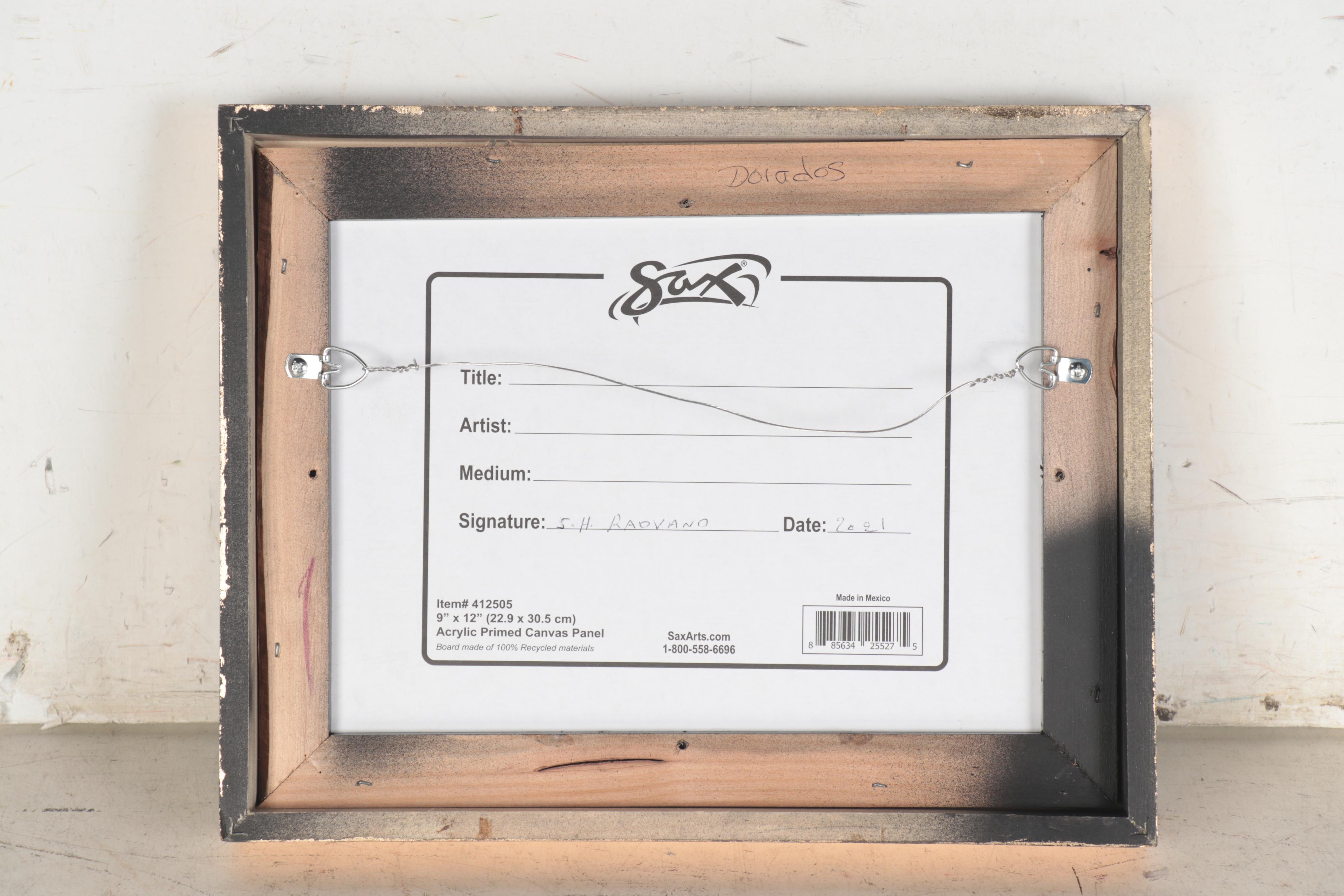 Sulmaz H. Radvand Landscape Oil Painting of Lake Scene with Boat