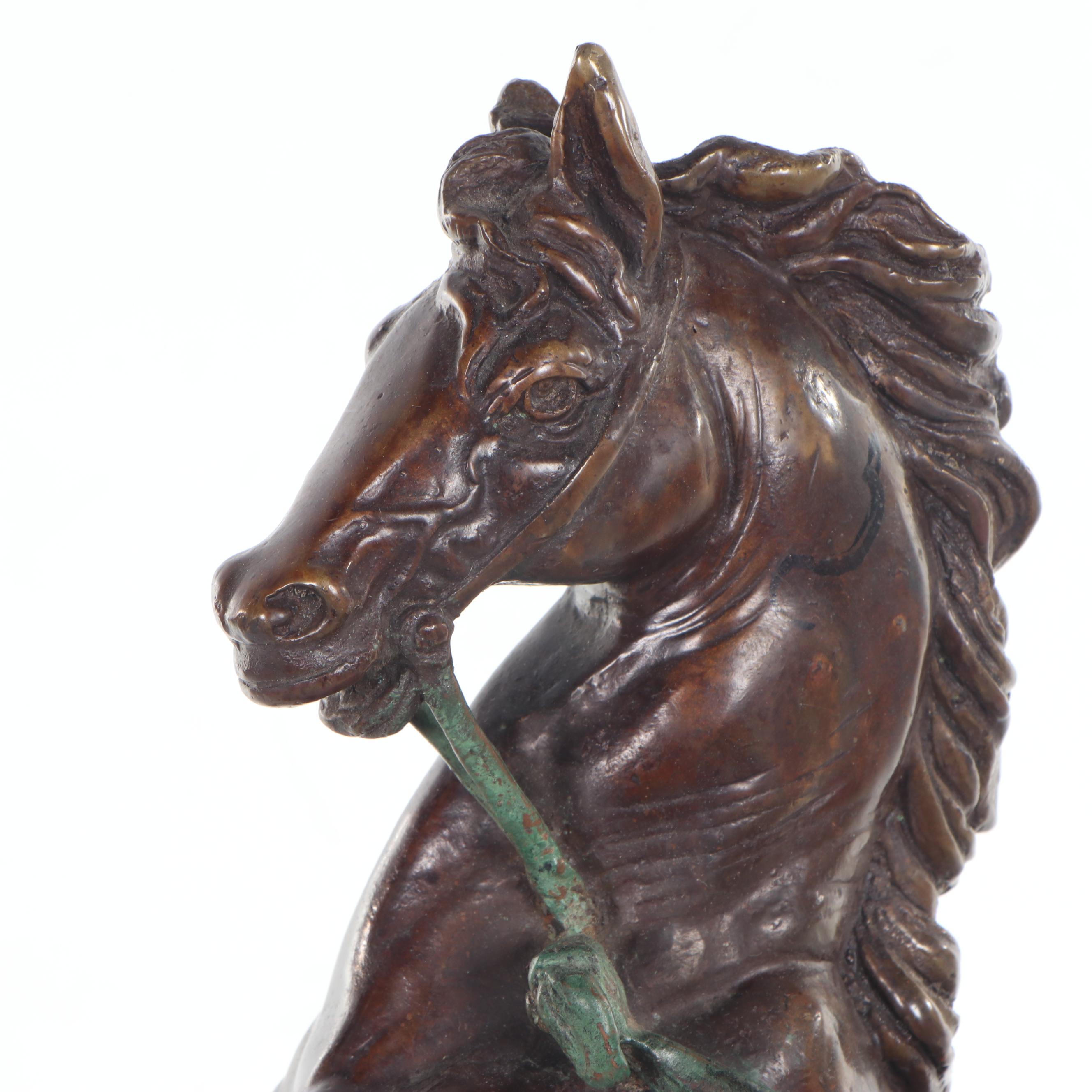 Maitland-Smith Bronze Sculpture of Classical Style Figure and Horse