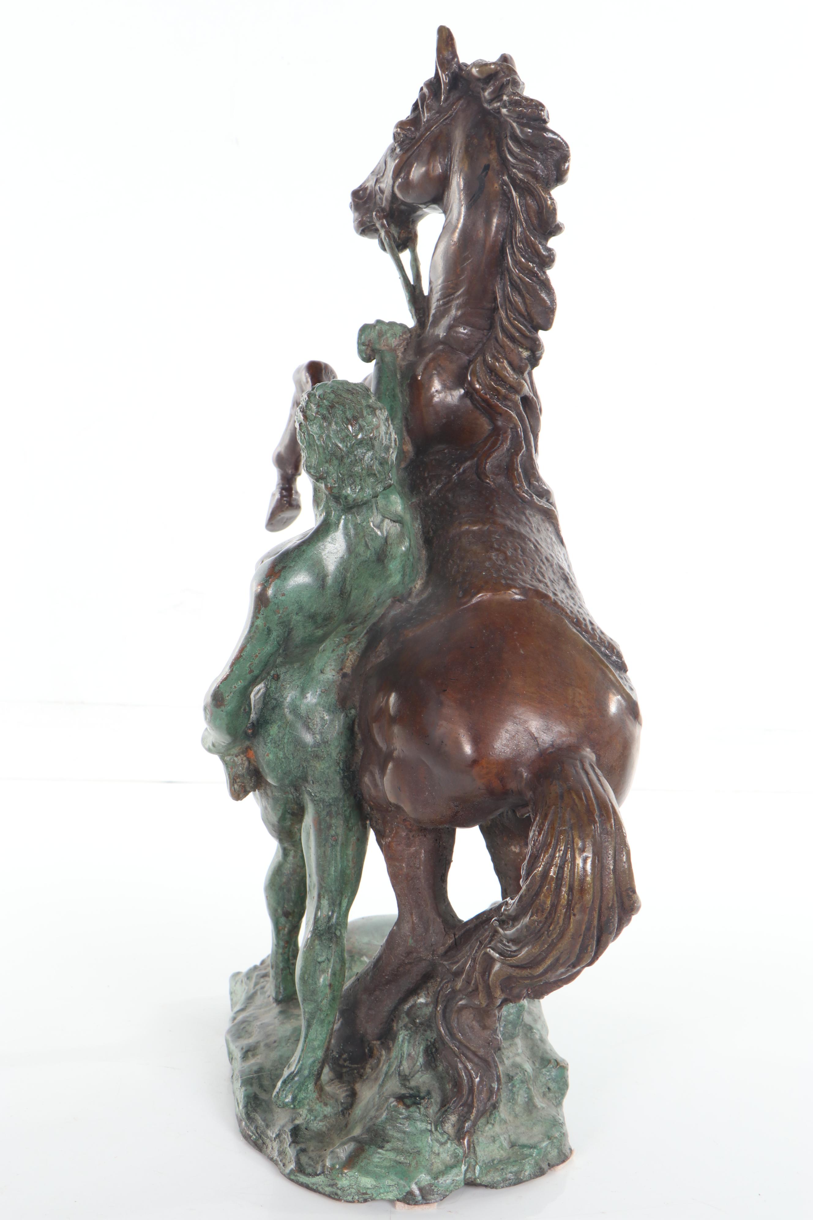 Maitland-Smith Bronze Sculpture of Classical Style Figure and Horse