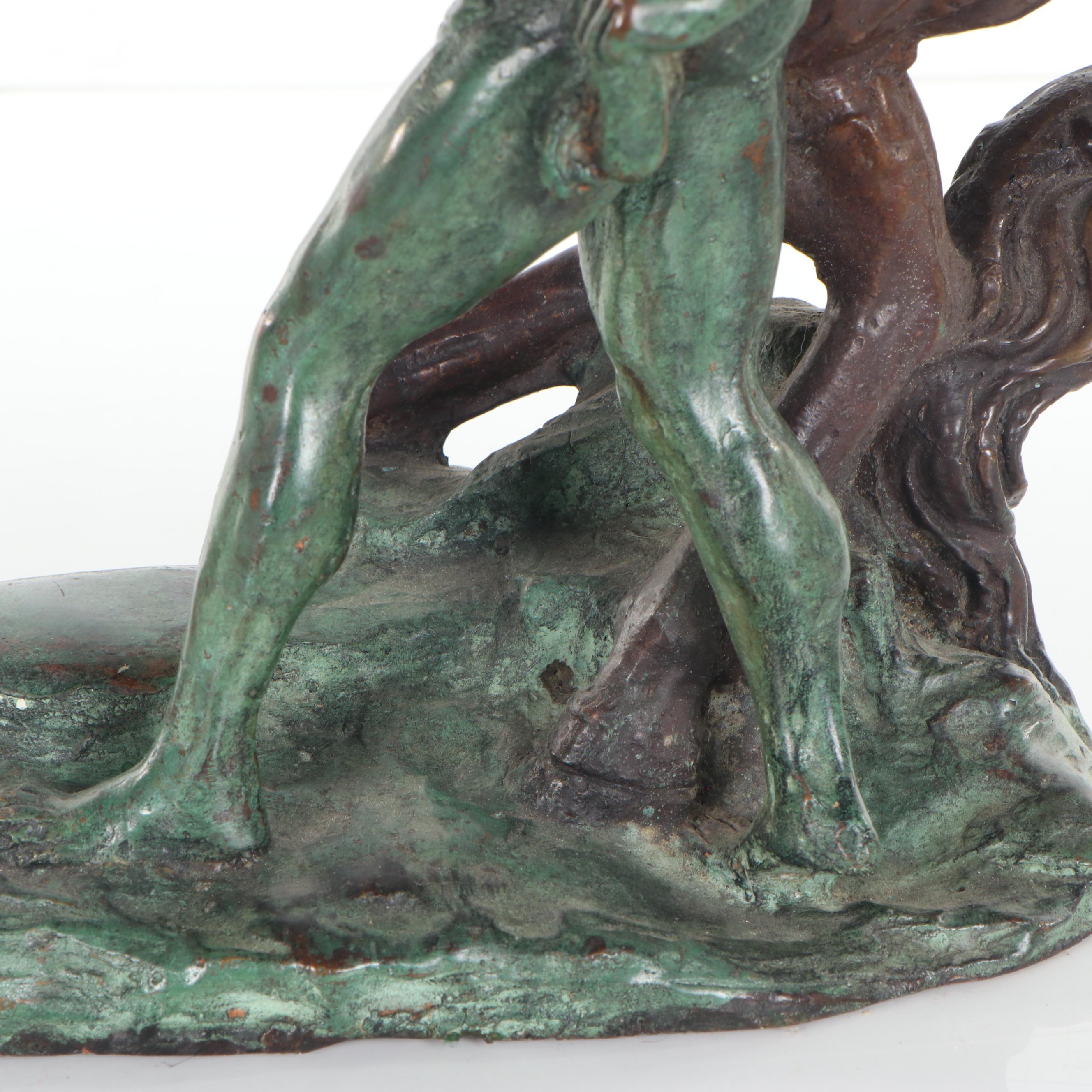 Maitland-Smith Bronze Sculpture of Classical Style Figure and Horse