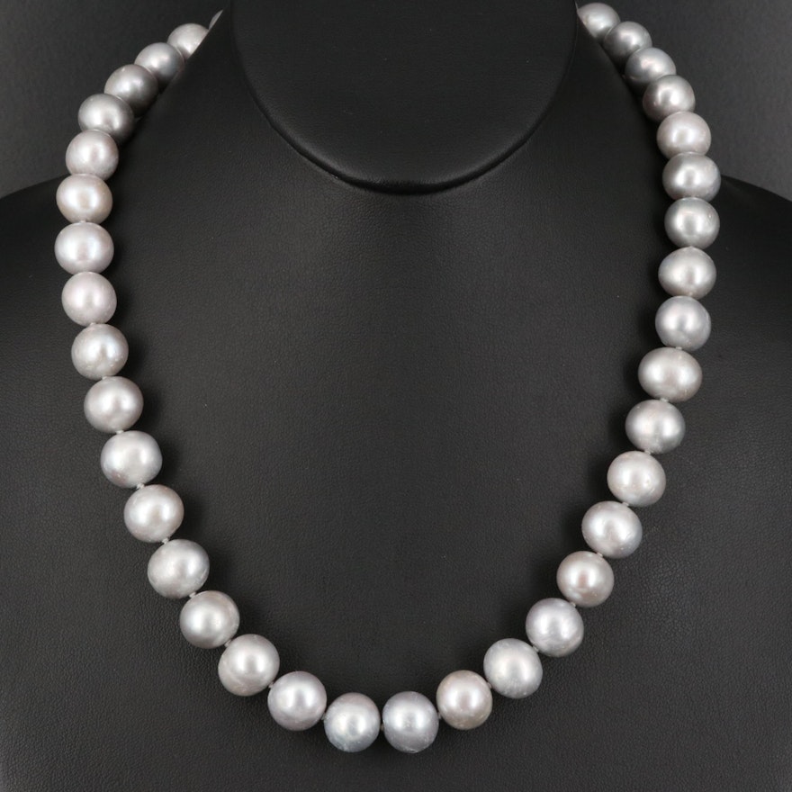 Pearl Necklace with Sterling Clasp