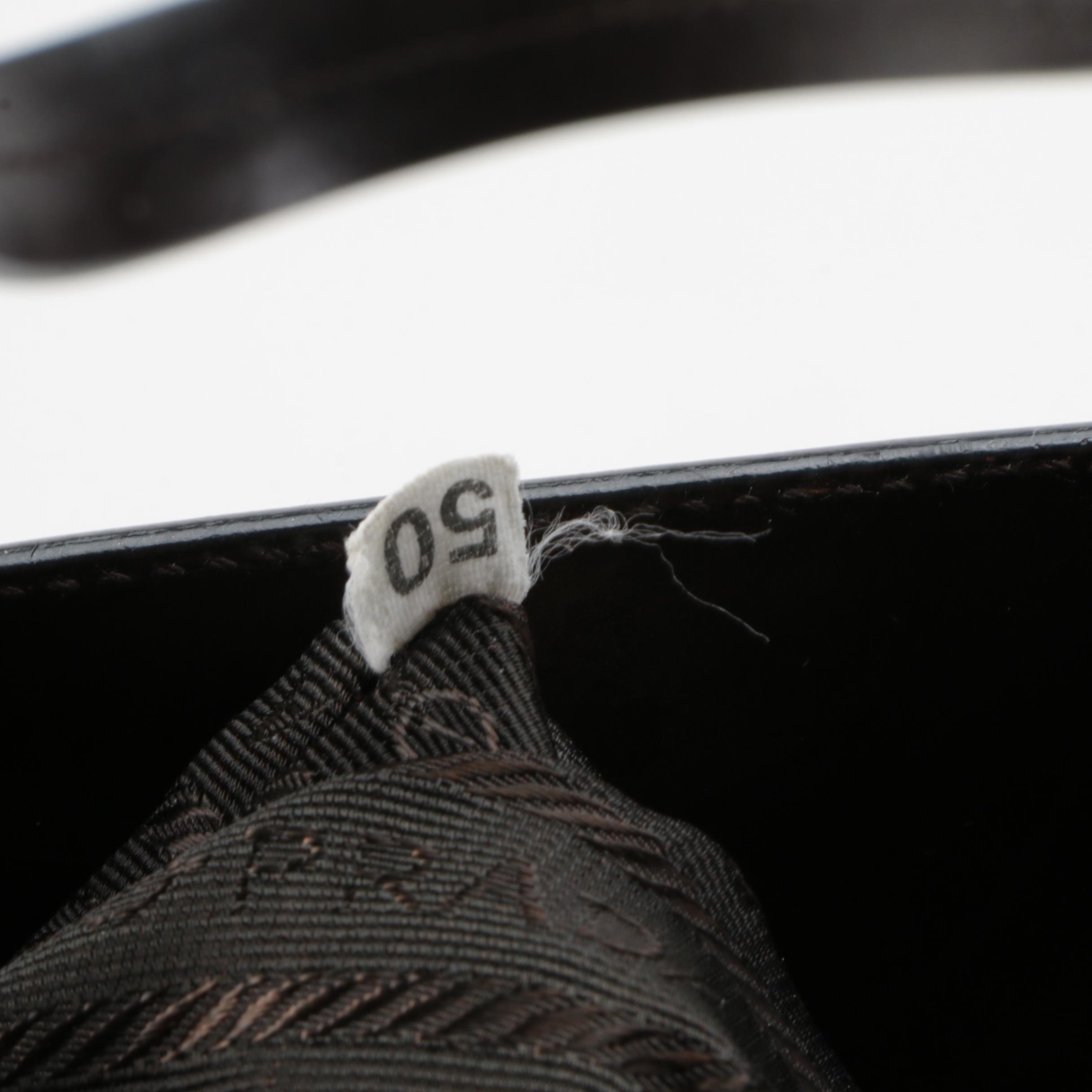 Prada Tote Bag in Dark Olive Green Nylon and Brown Leather