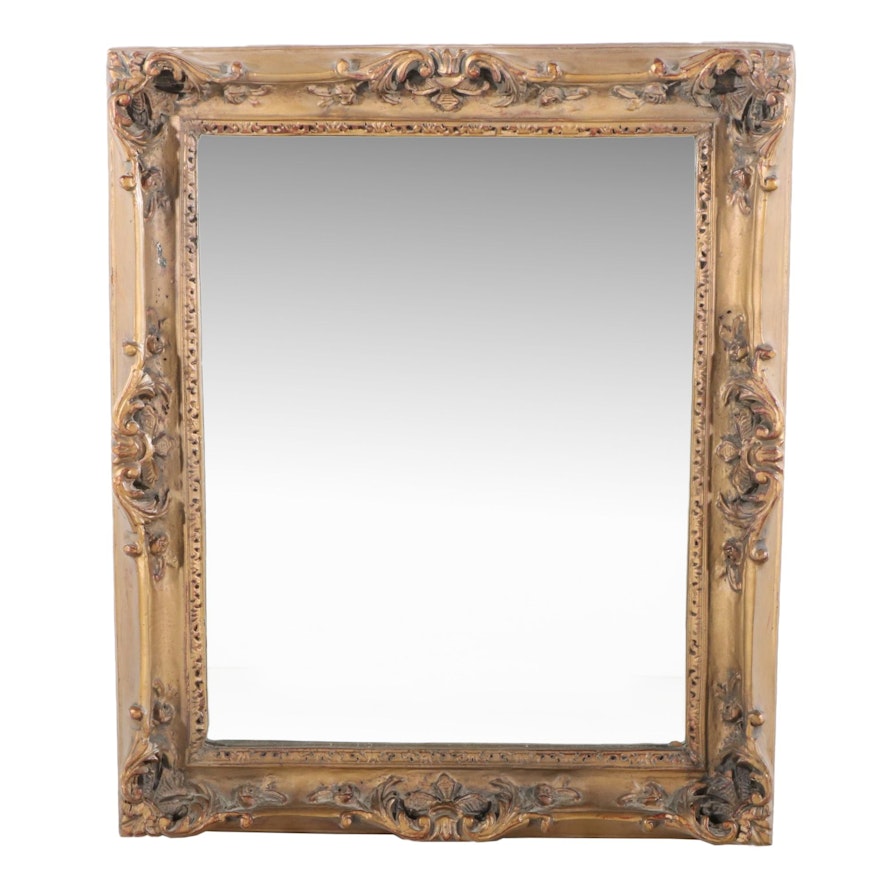 Baroque Style Giltwood Framed Wall Mirror, 20th Century