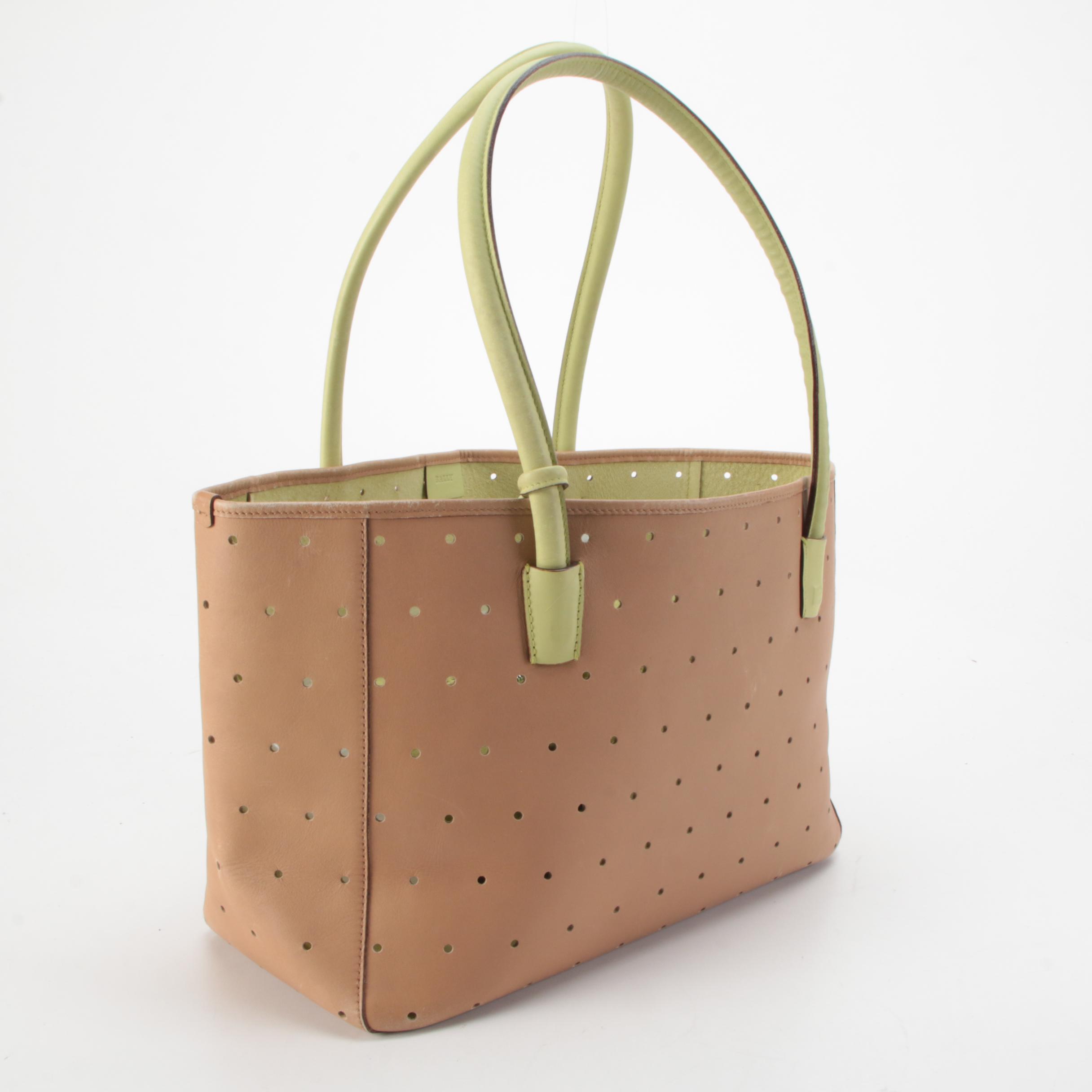 Bally Neisse Two-Tone Perforated Leather Tote Bag