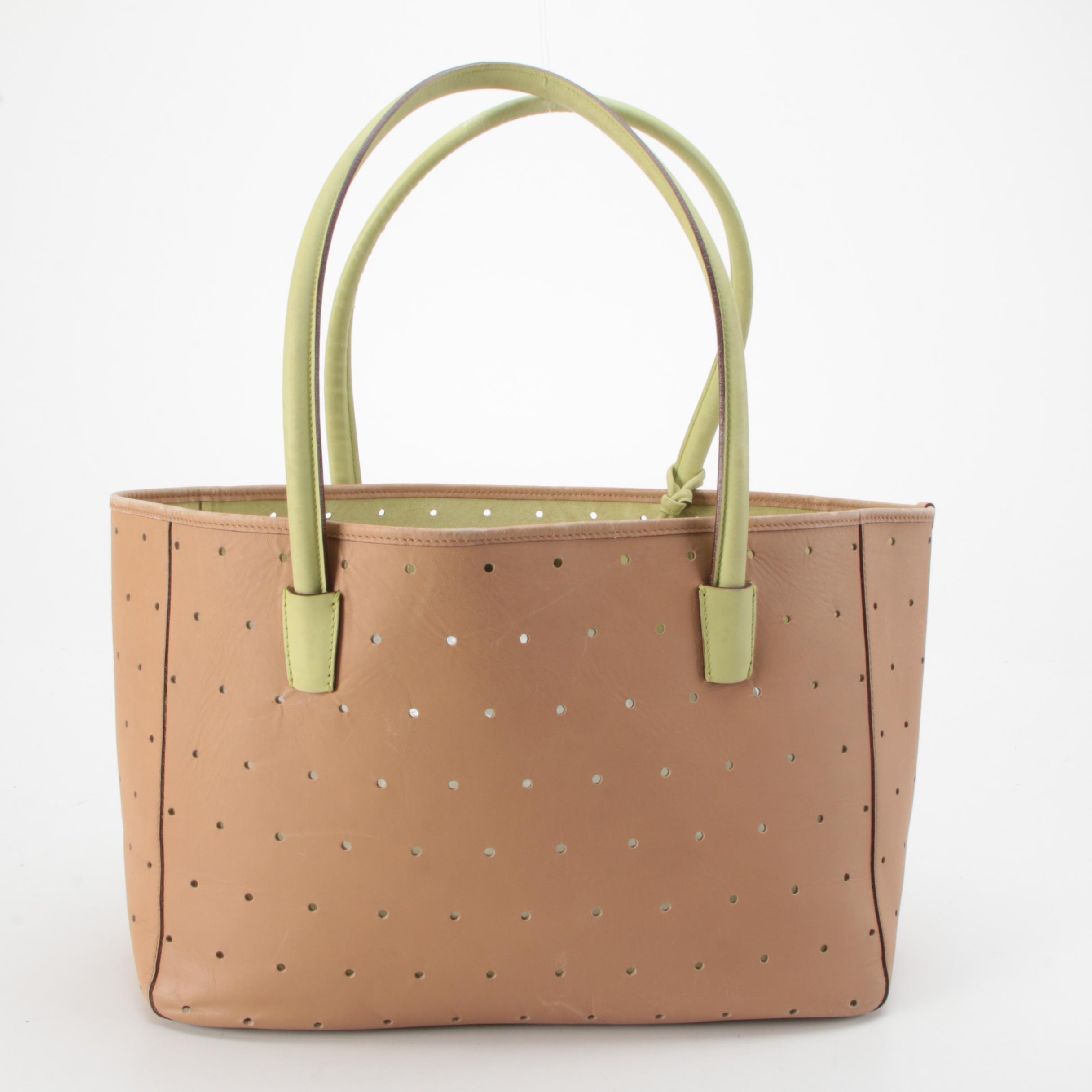 Bally Neisse Two-Tone Perforated Leather Tote Bag