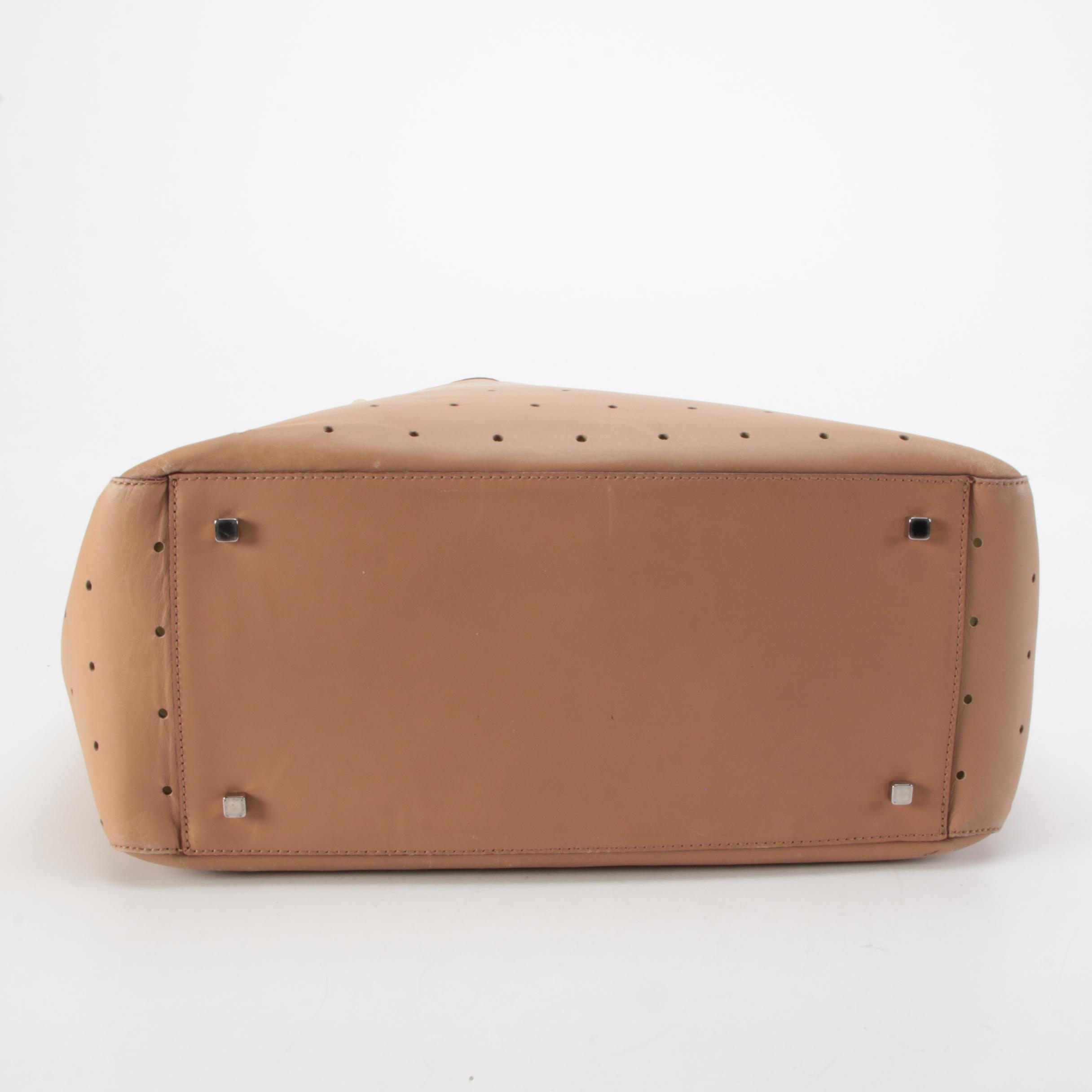 Bally Neisse Two-Tone Perforated Leather Tote Bag