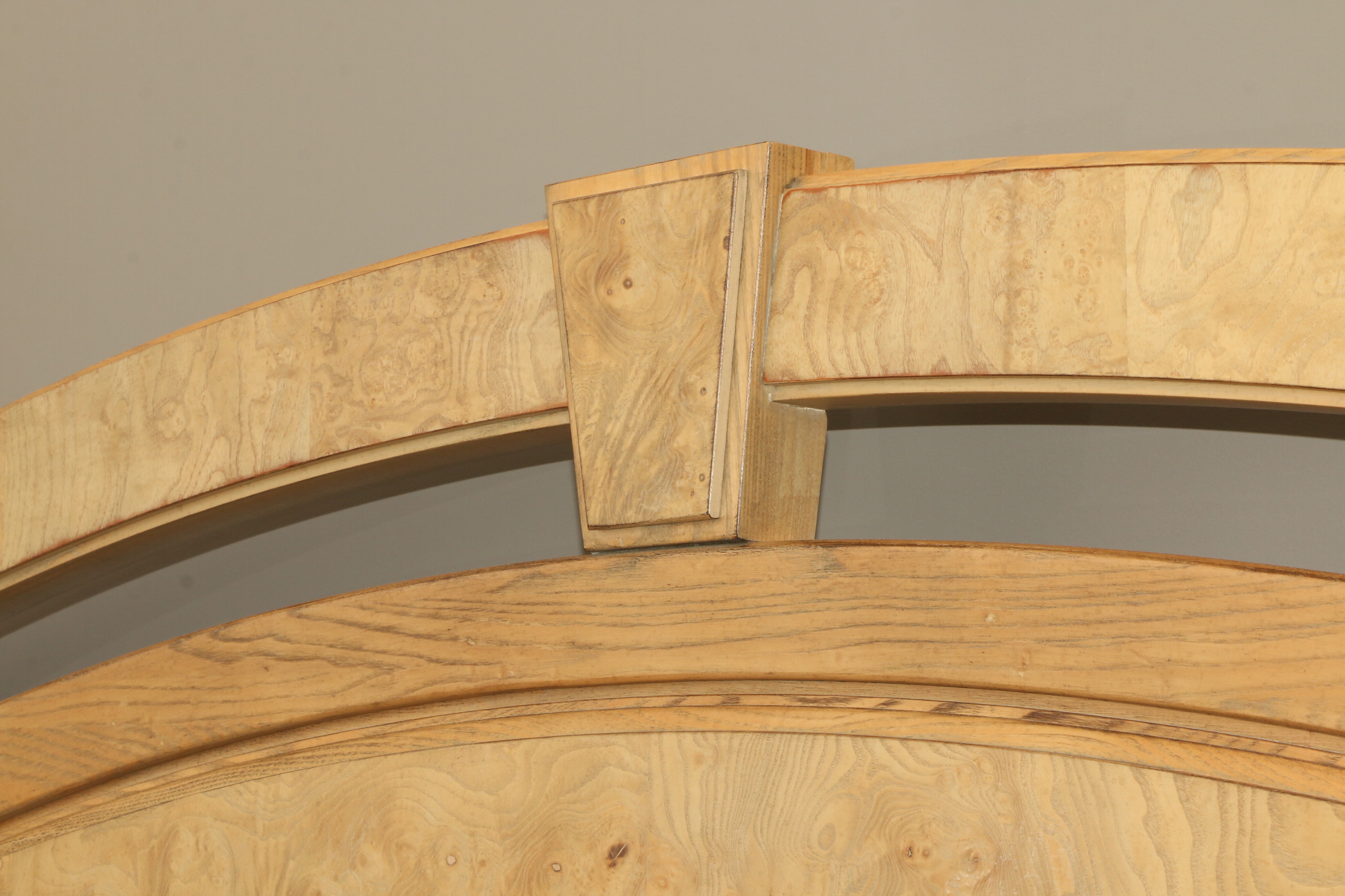 Drexel-Heritage "Insignia" Ash and Burl Wood King Size Bed with Bedding