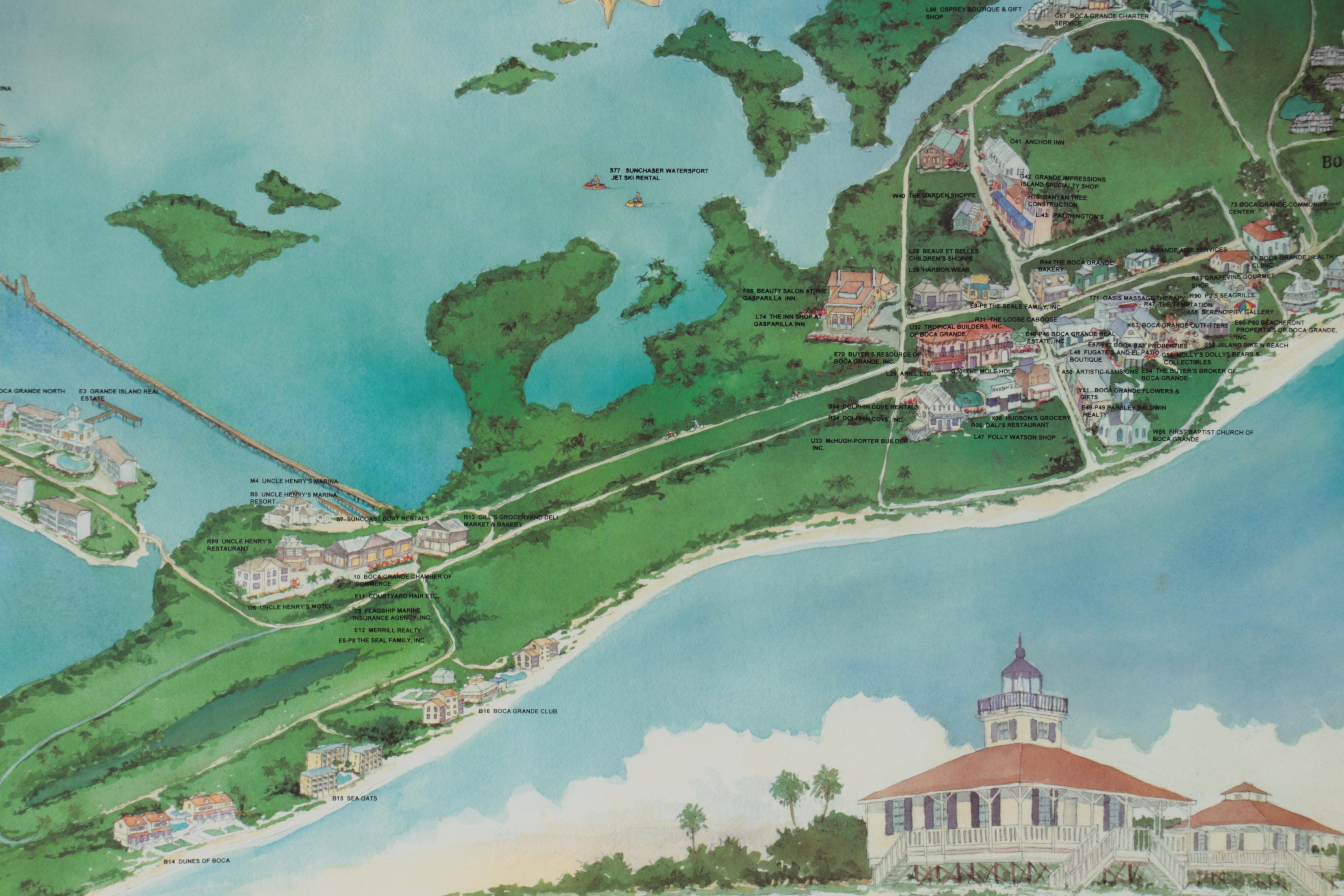 Offset Lithograph after Robert Reiber "Boca Grande Florida," Late 20th Century